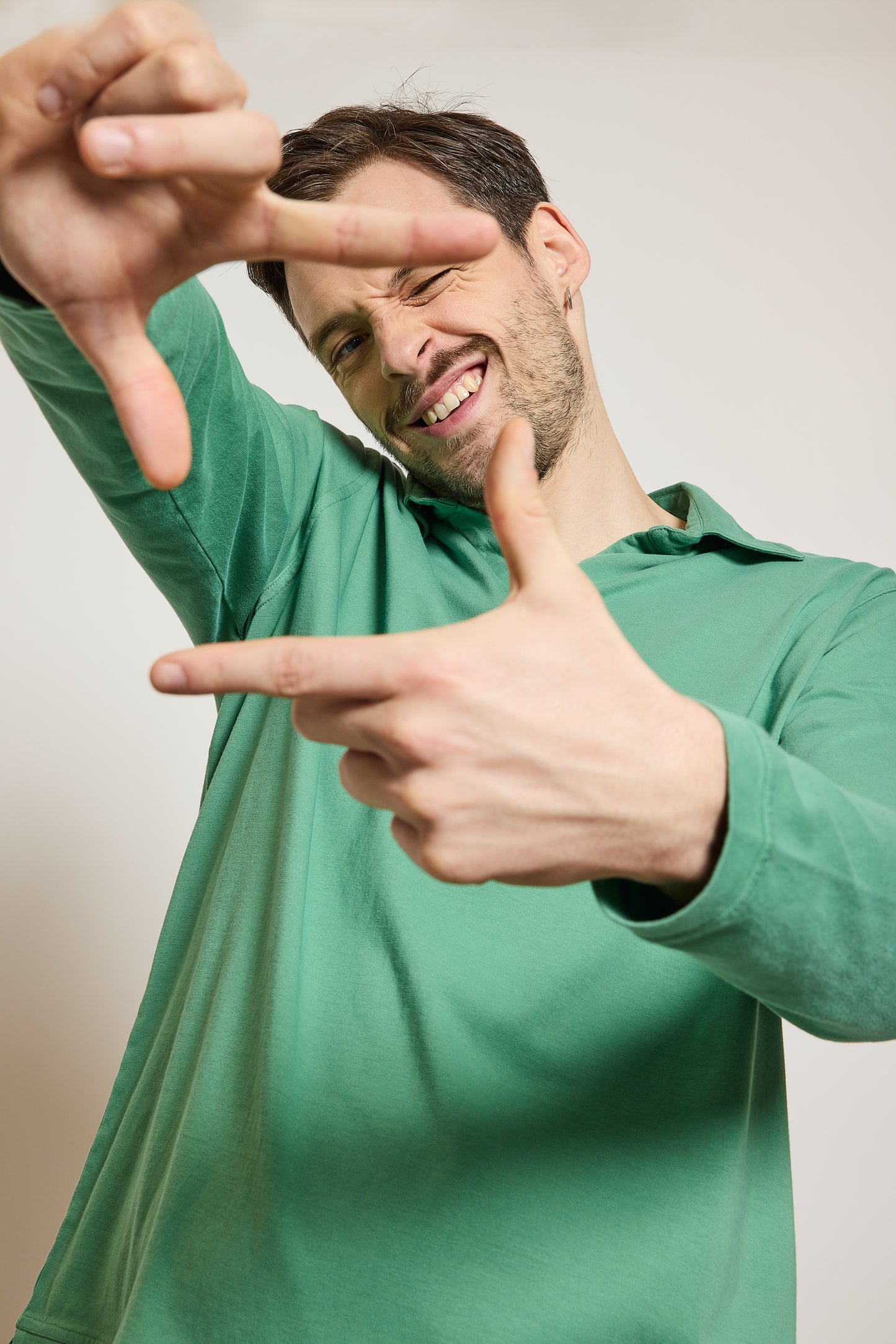 POLO MANCHES LONGUES MENTHE