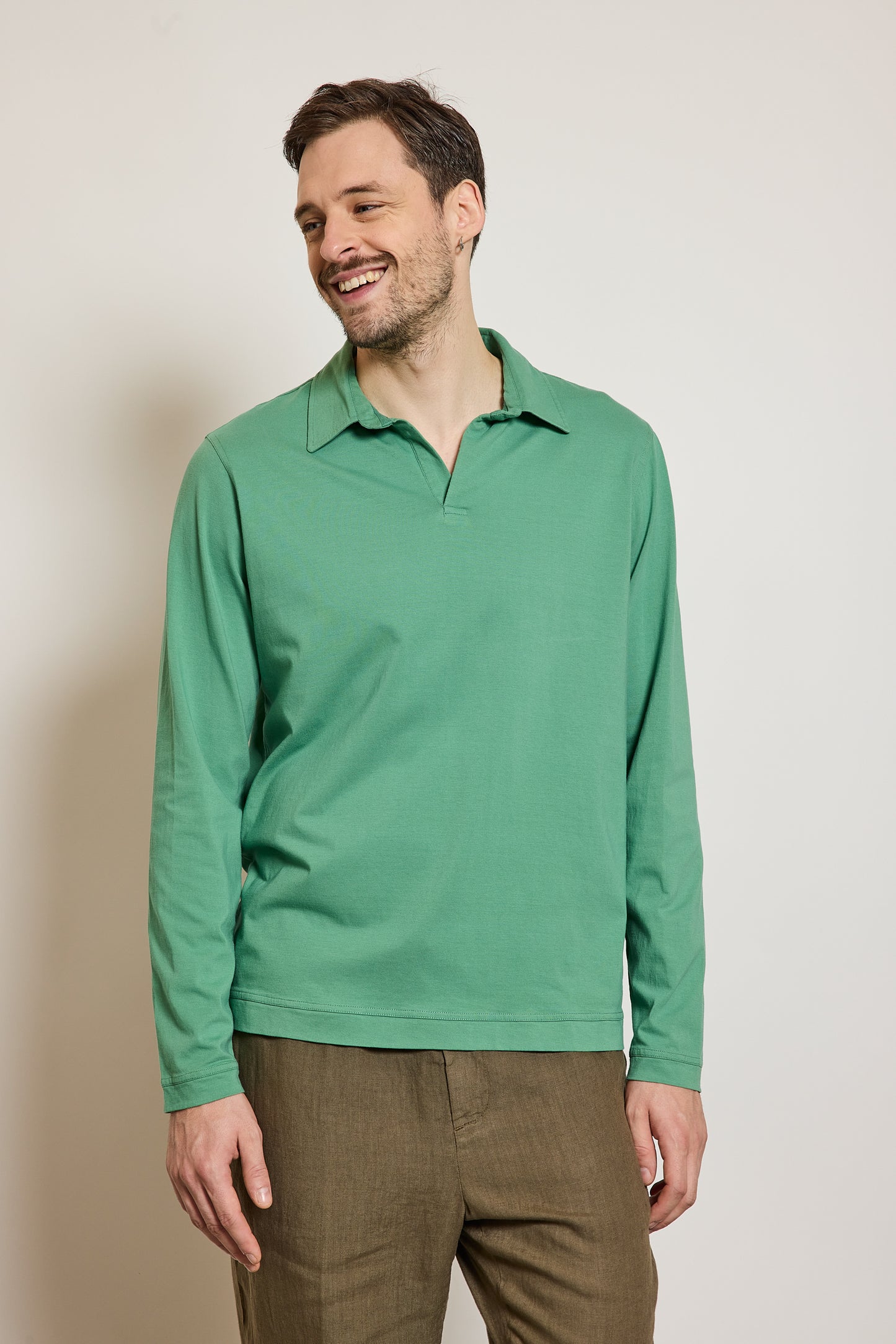 POLO MANCHES LONGUES MENTHE