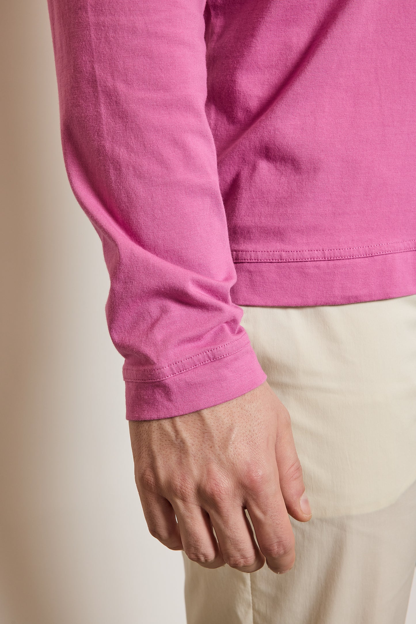 POLO MANCHES LONGUES ROSE