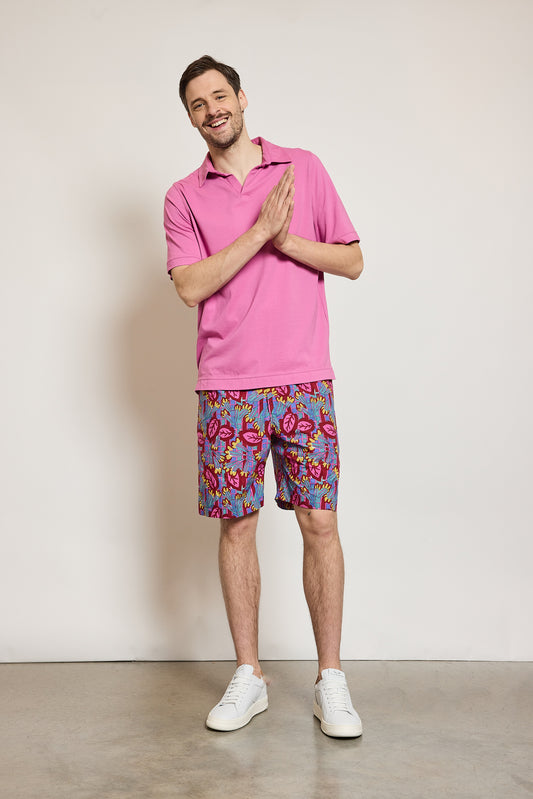 POLO MANCHES COURTES ROSE