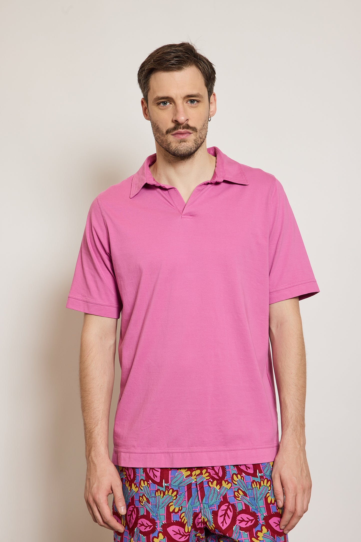 POLO MANCHES COURTES ROSE