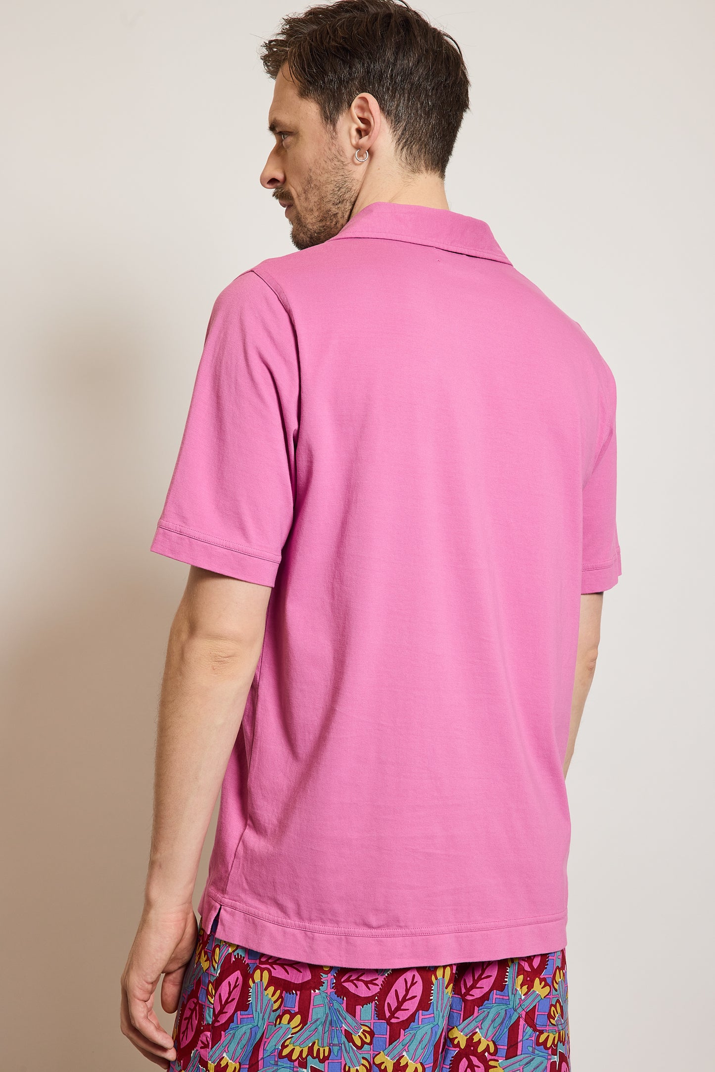 POLO MANCHES COURTES ROSE