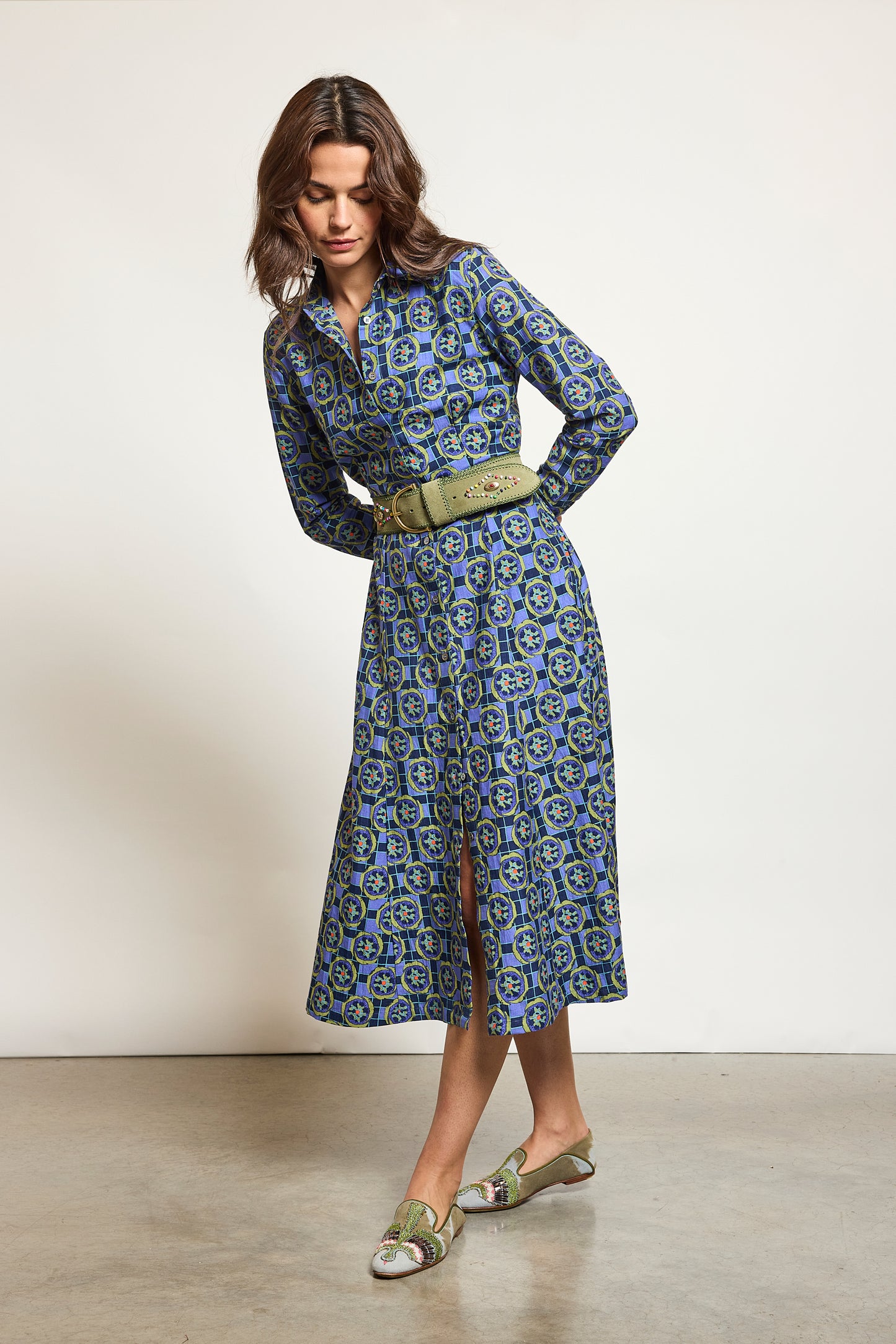 ROBE EN COTON SOIE BLEU