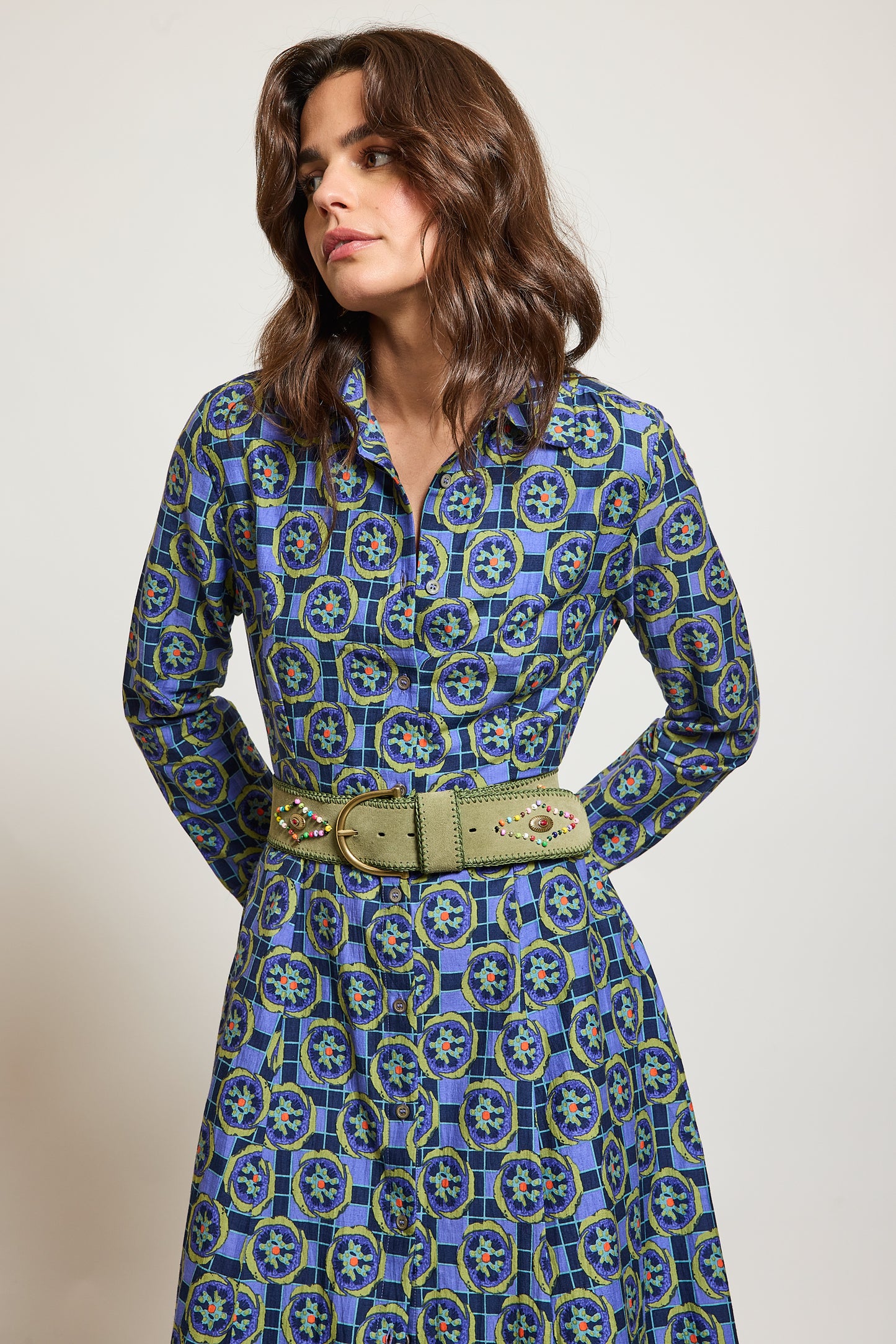 ROBE EN COTON SOIE BLEU