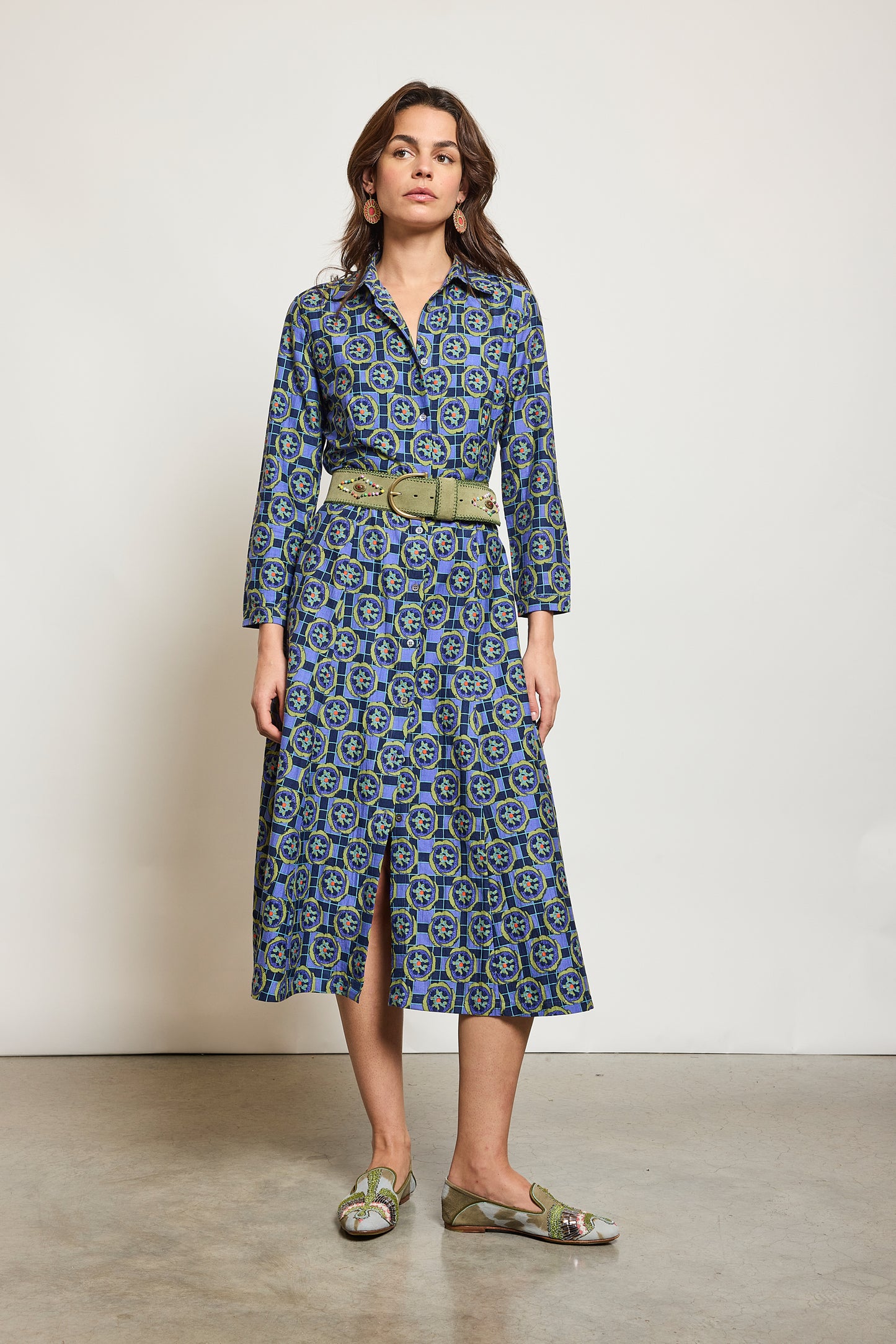 ROBE EN COTON SOIE BLEU