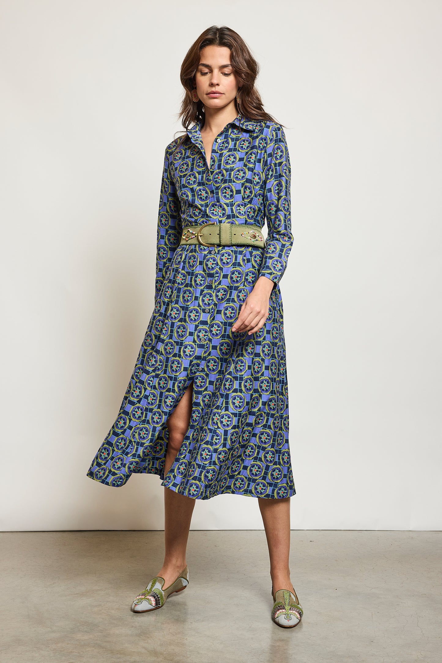 ROBE EN COTON SOIE BLEU