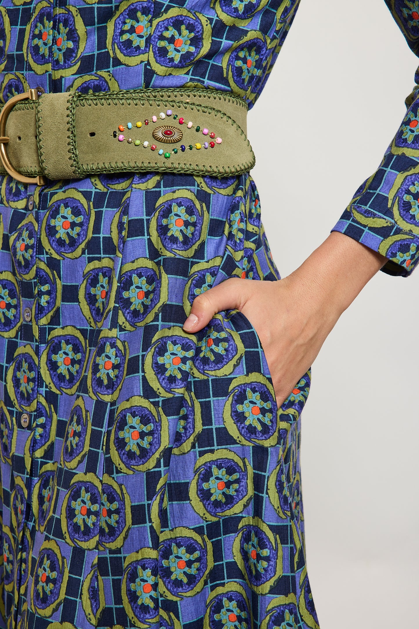 ROBE EN COTON SOIE BLEU