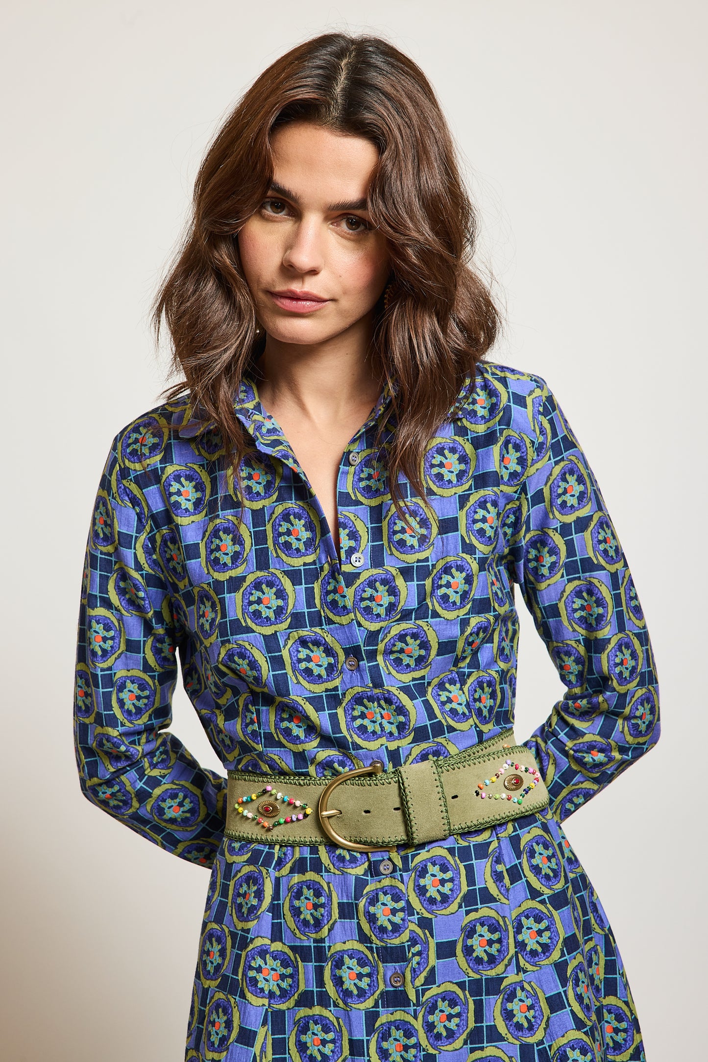 ROBE EN COTON SOIE BLEU