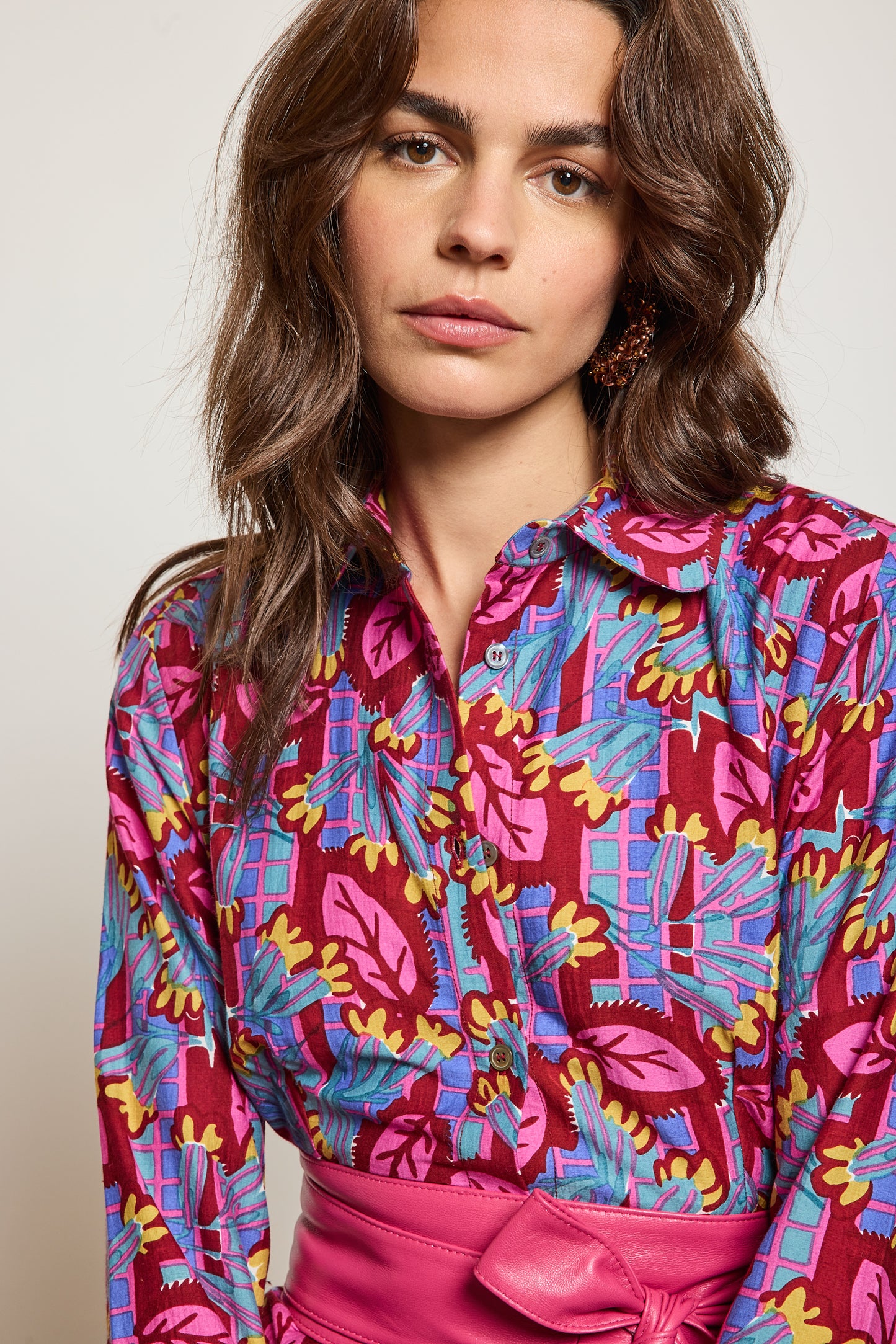 ROBE EN COTON SOIE ROSE