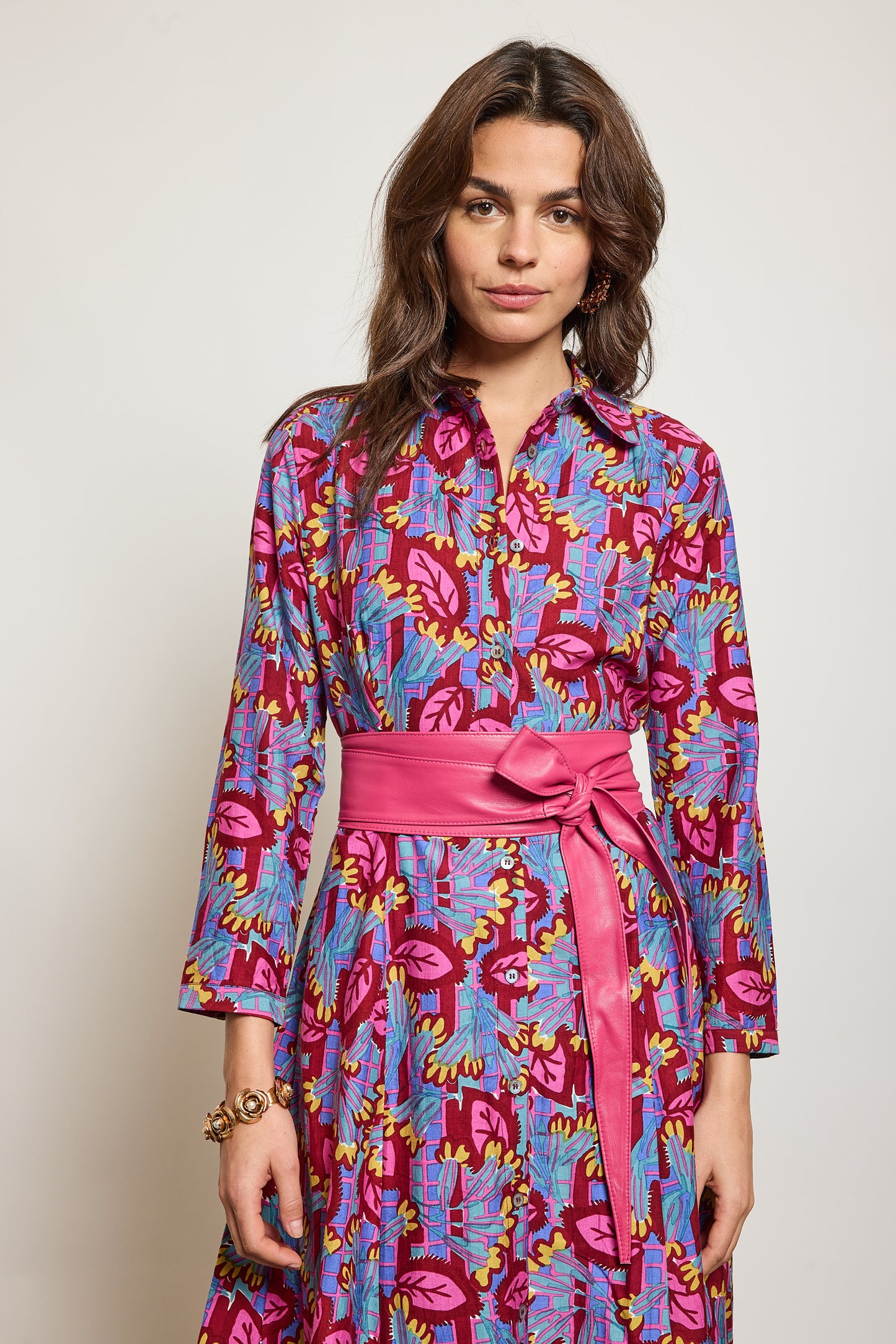 ROBE EN COTON SOIE ROSE