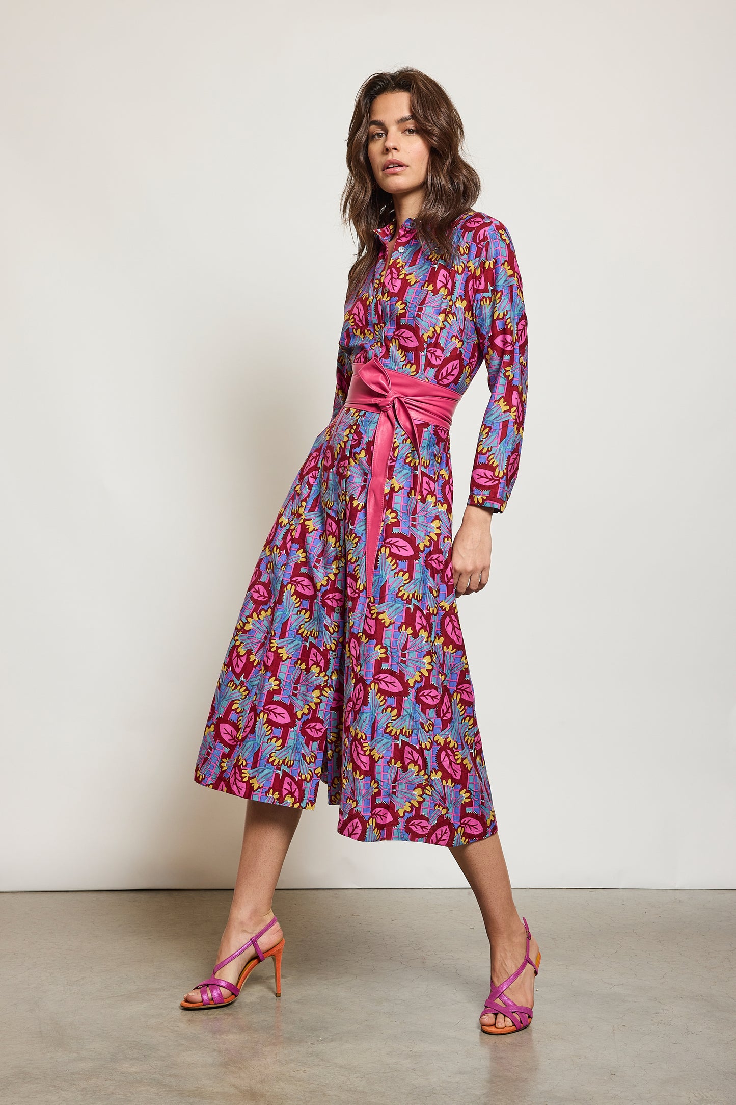 ROBE EN COTON SOIE ROSE