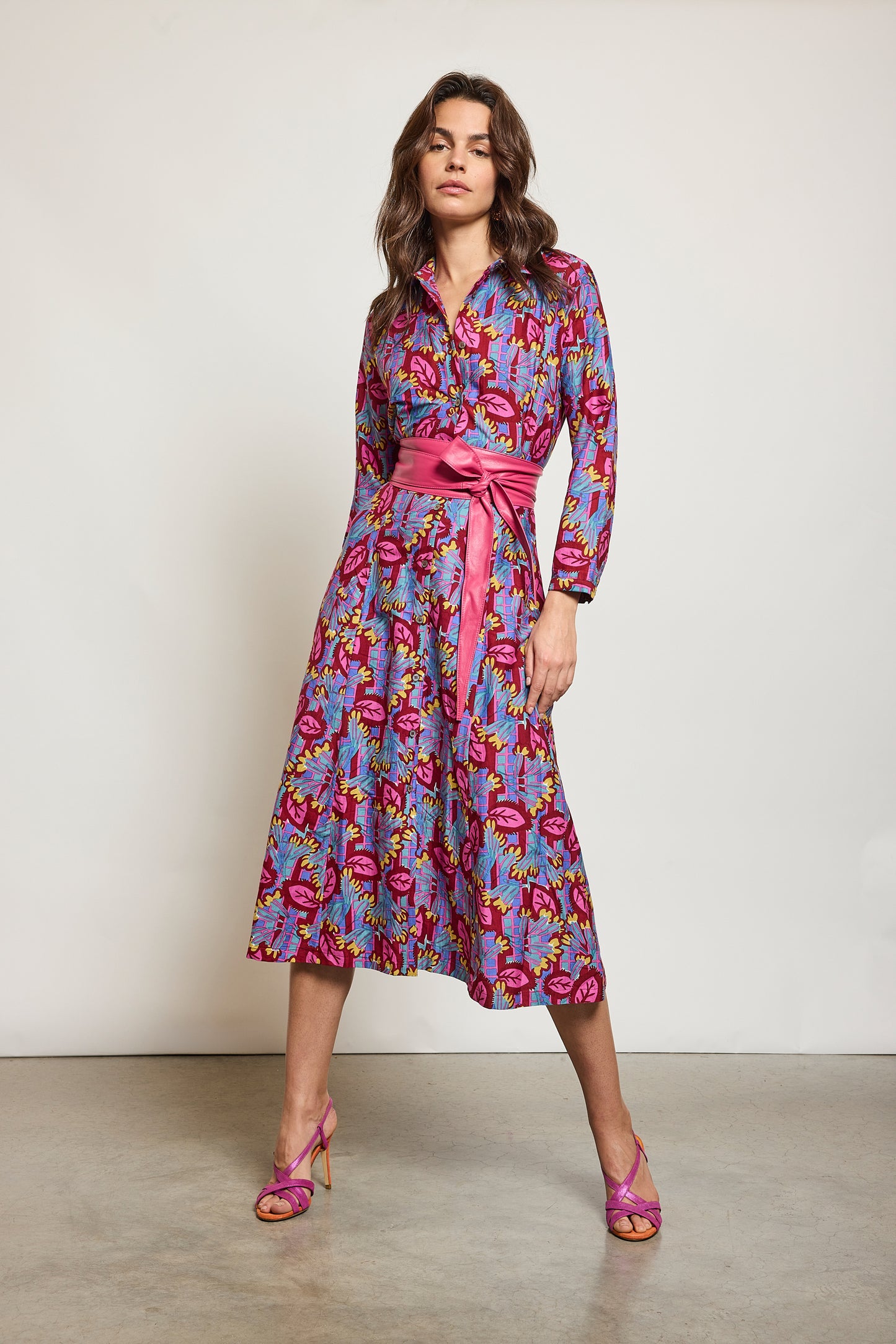 ROBE EN COTON SOIE ROSE