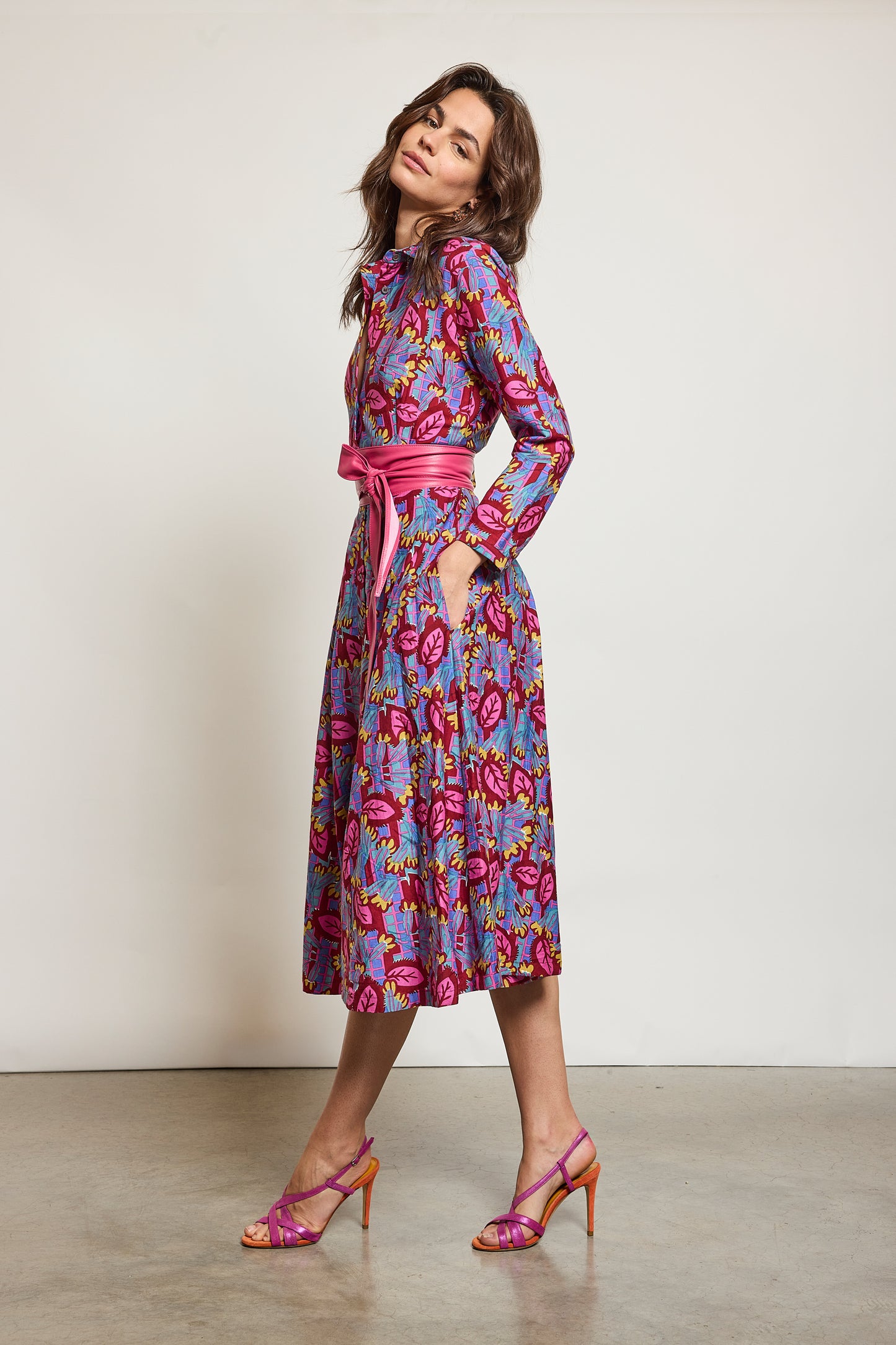 ROBE EN COTON SOIE ROSE