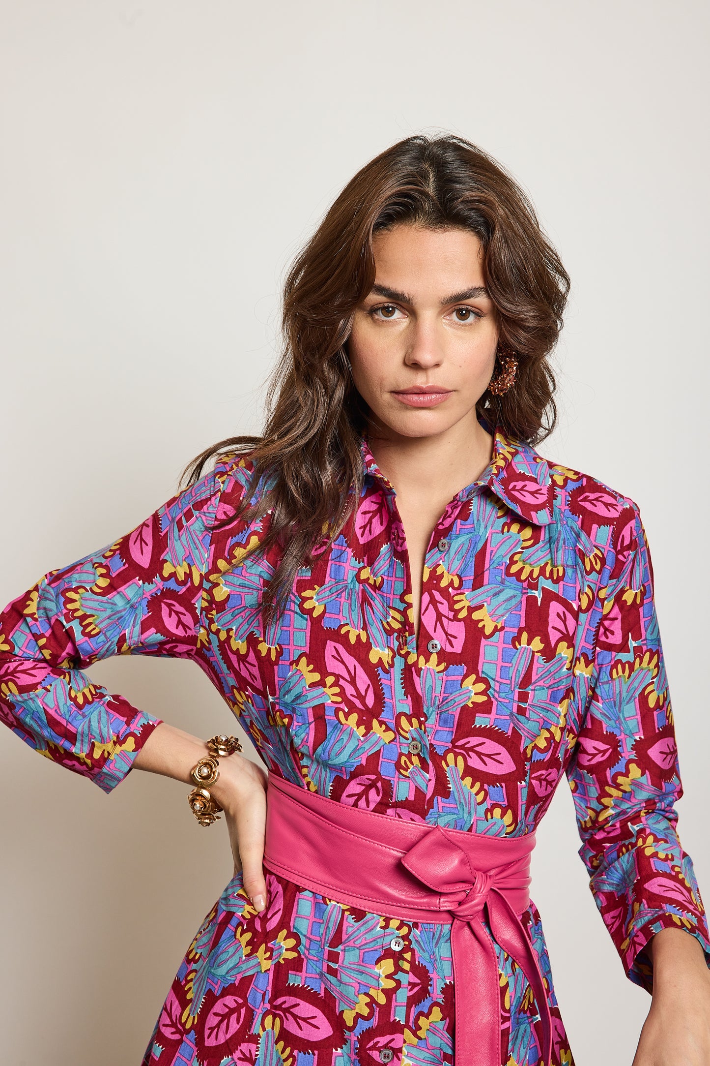 ROBE EN COTON SOIE ROSE