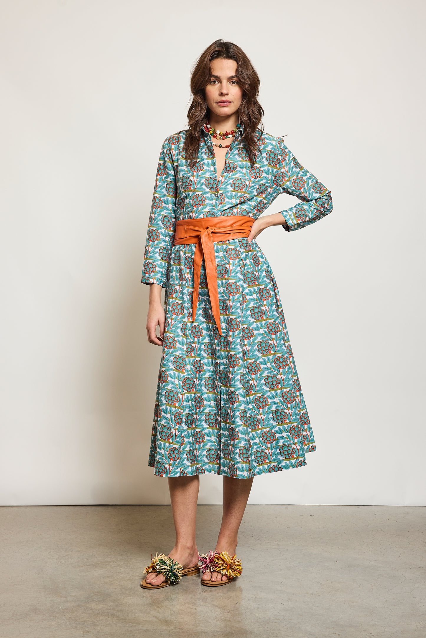 ROBE EN COTON SOIE VERT
