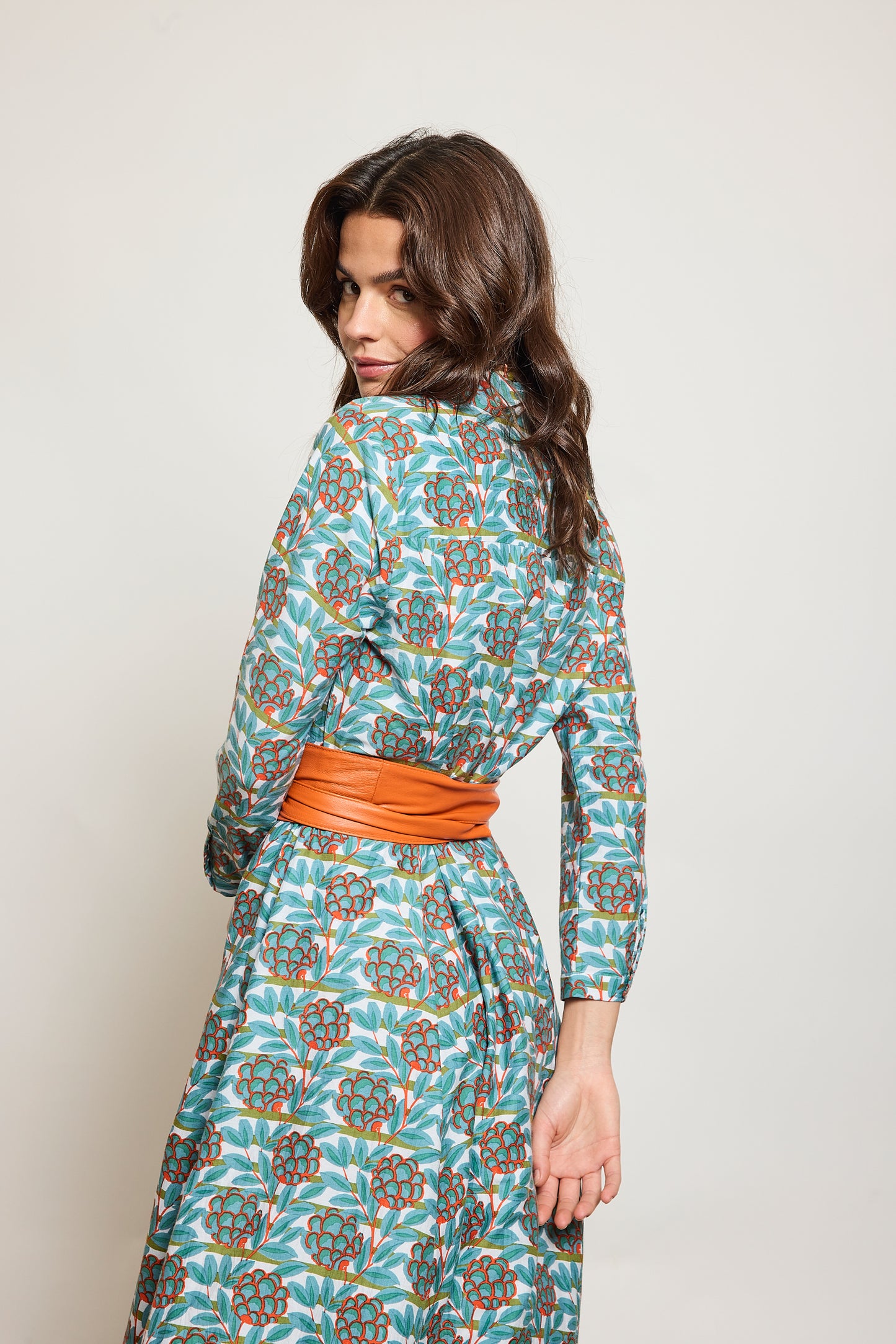 ROBE EN COTON SOIE VERT