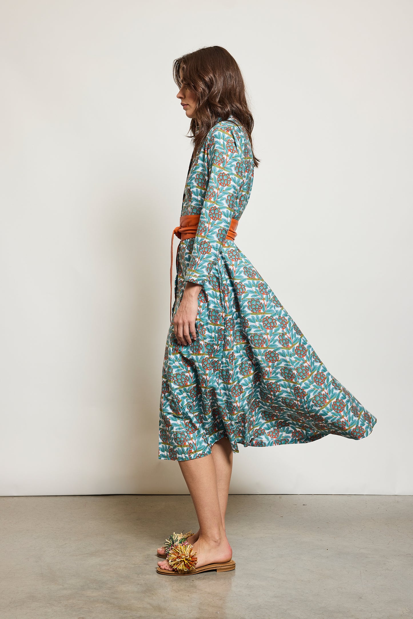 ROBE EN COTON SOIE VERT