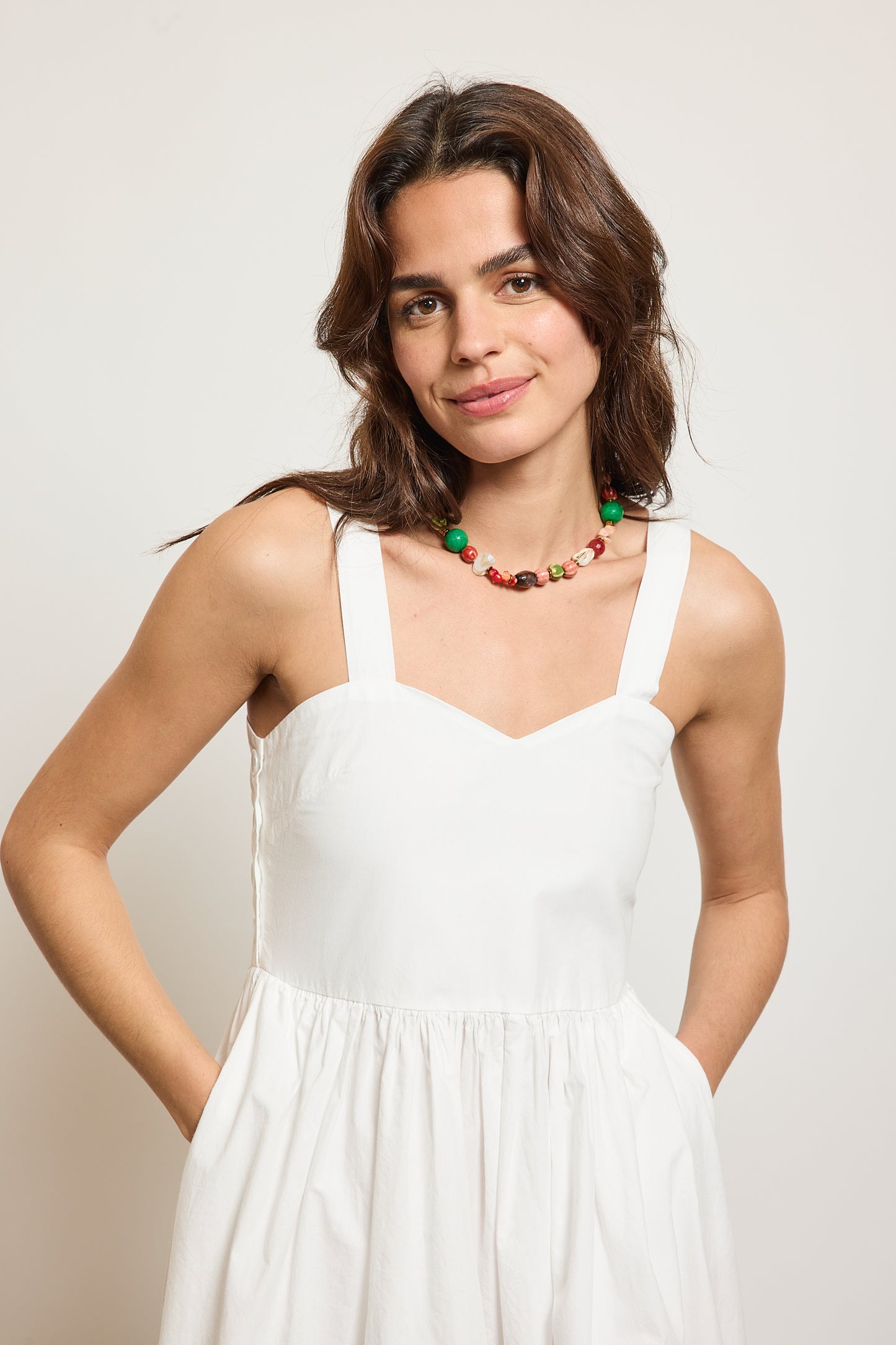 ROBE À BRETELLES BLANCHE
