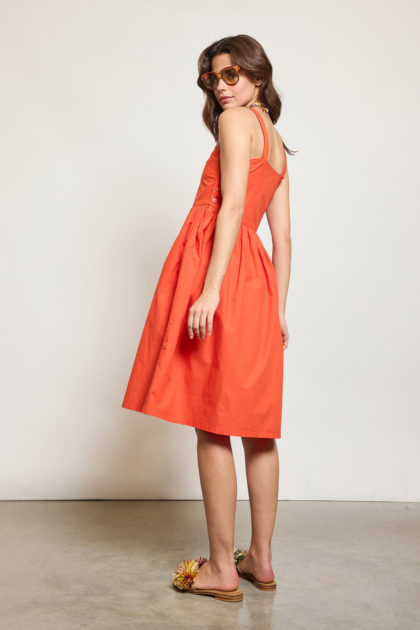 STRAPS DRESS POPPY