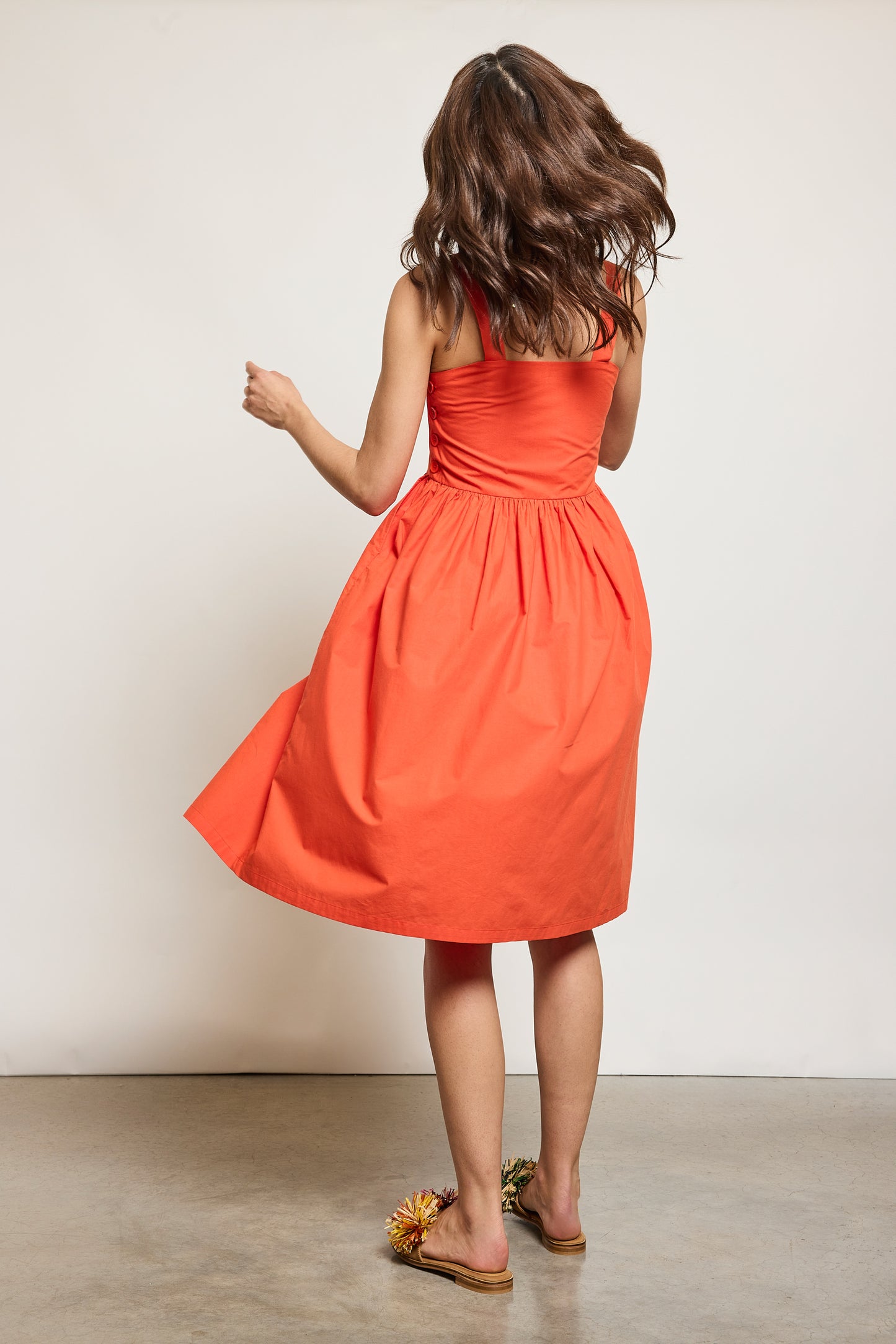 STRAPS DRESS POPPY
