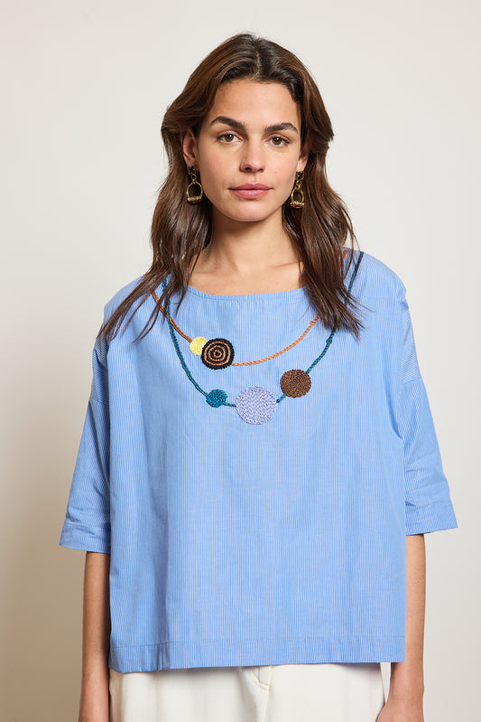 T-SHIRT BIJOUX BLEU