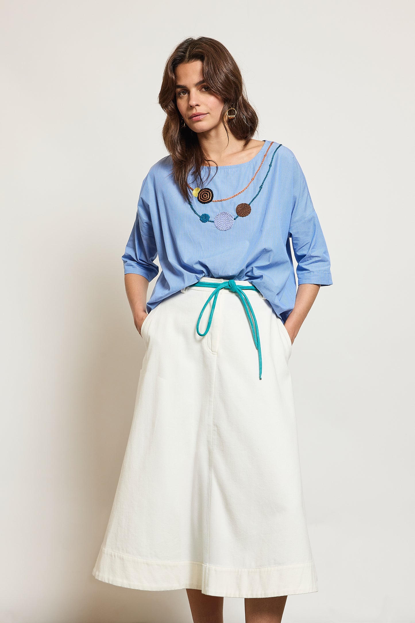 T-SHIRT BIJOUX BLEU