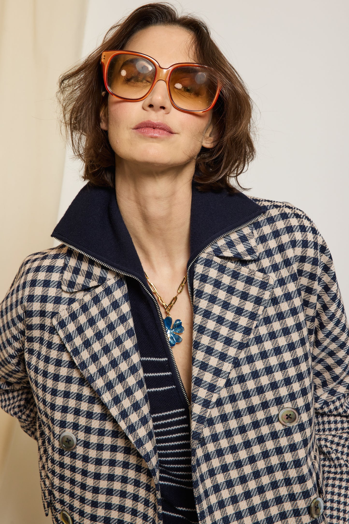 VESTE CROISÉE BLEUE