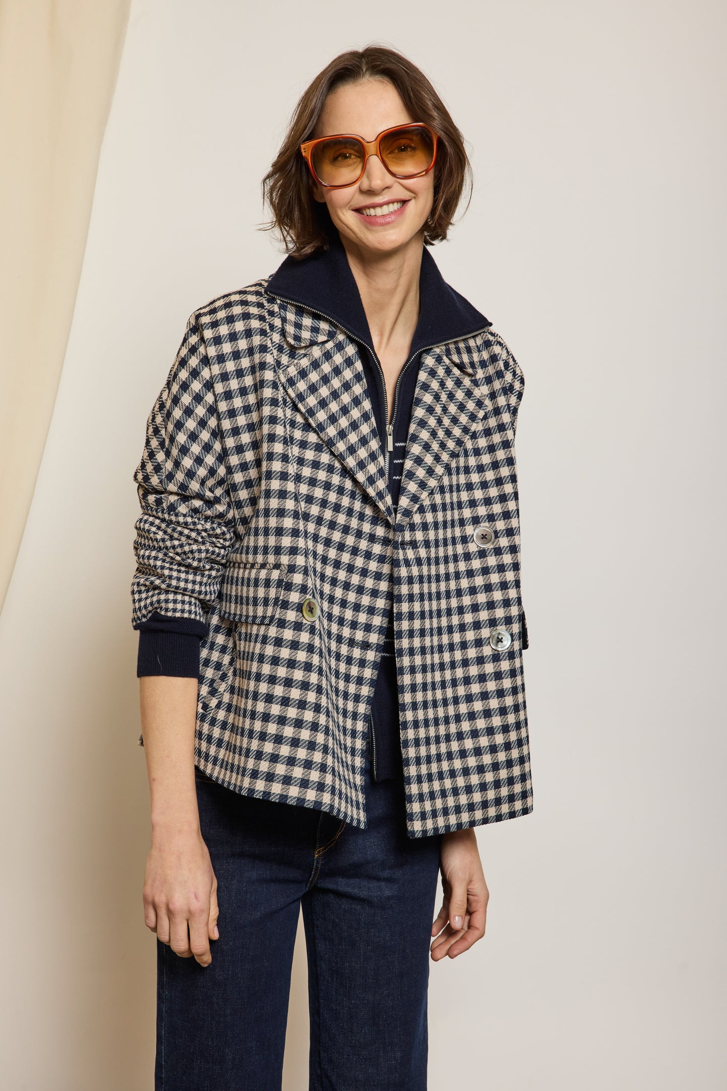 VESTE CROISÉE BLEUE