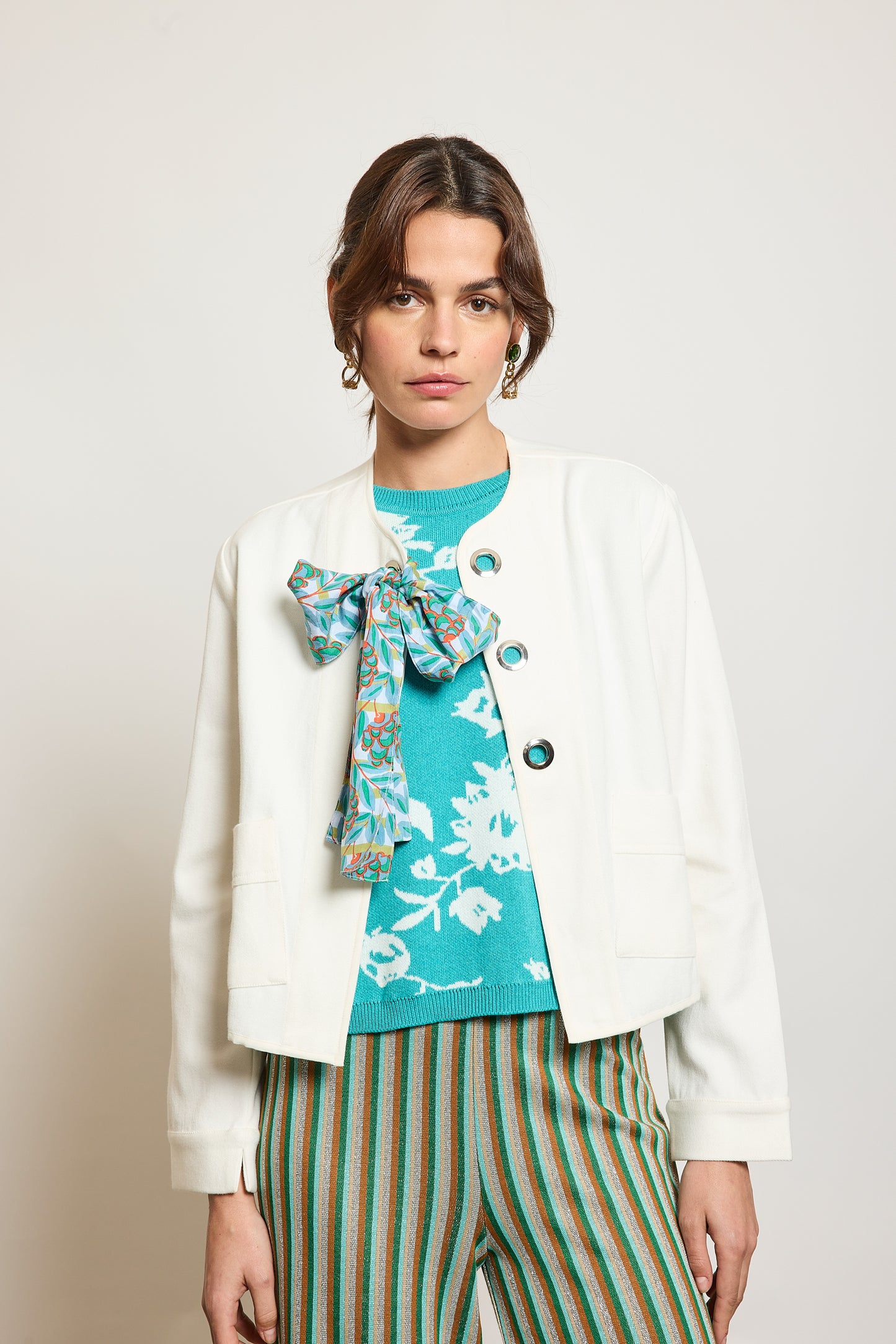 VESTE À ŒILLETS CRAIE