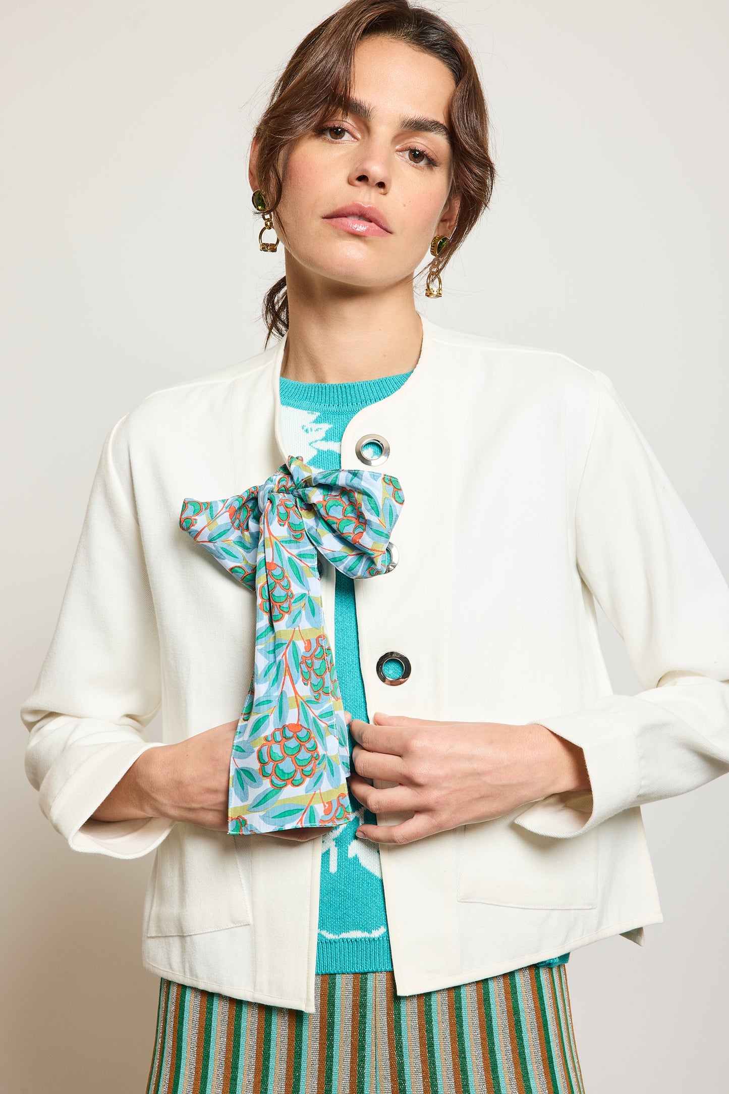VESTE À ŒILLETS CRAIE