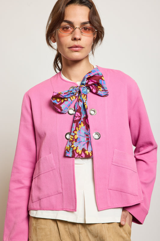 VESTE À ŒILLETS ROSE