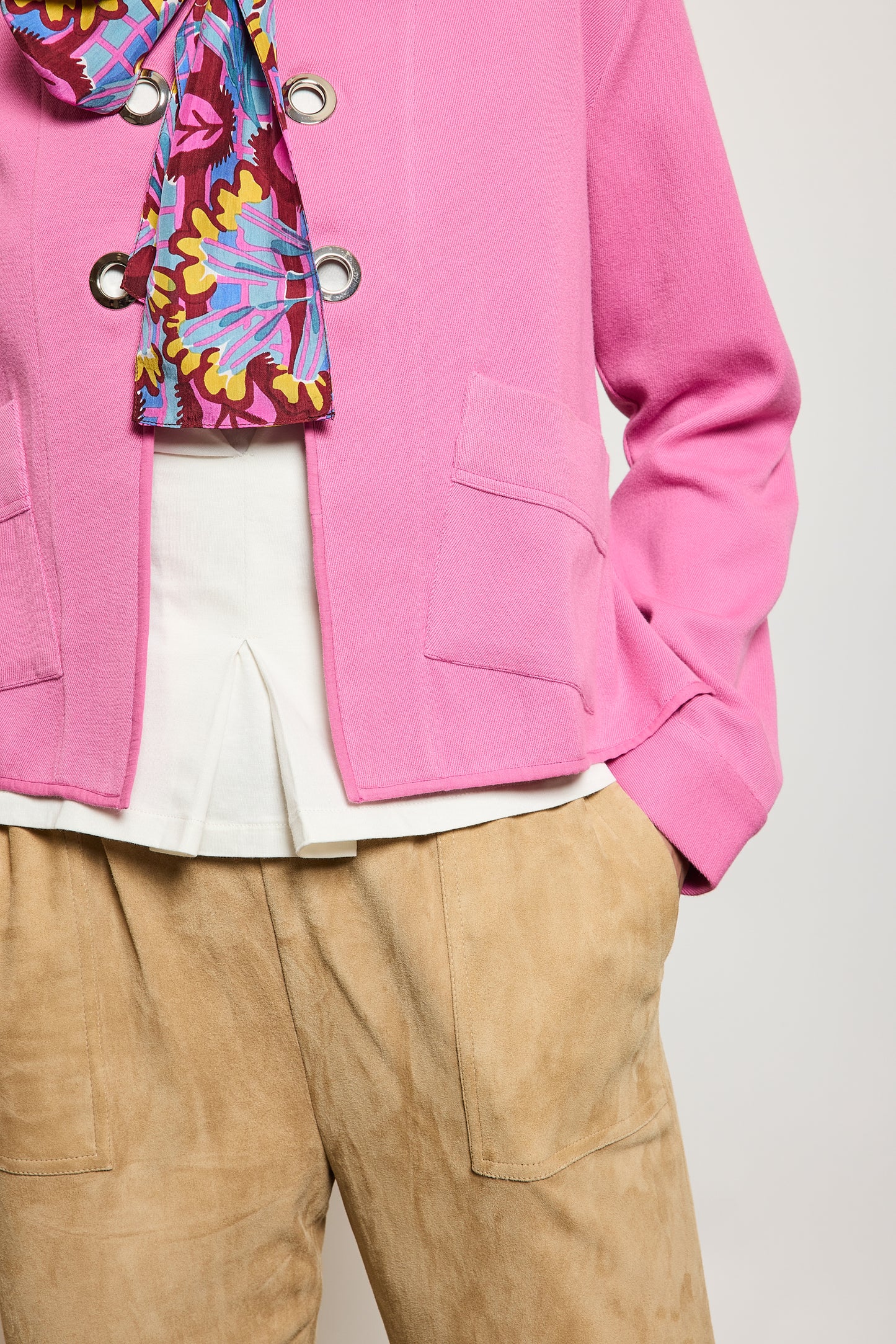 VESTE À ŒILLETS ROSE