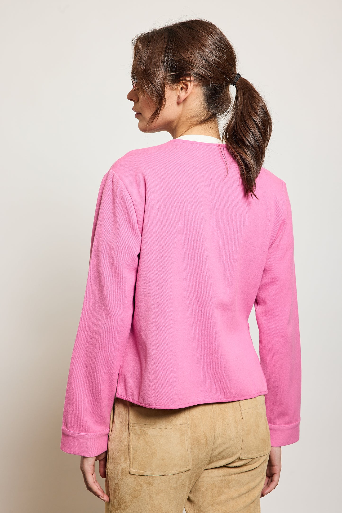 VESTE À ŒILLETS ROSE