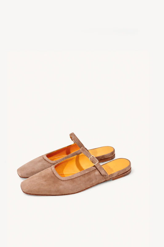 MULES EN DAIM TAUPE