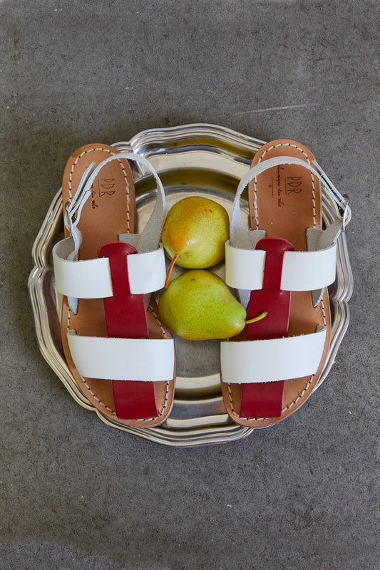 NU-PIEDS BICOLORE ROUGE