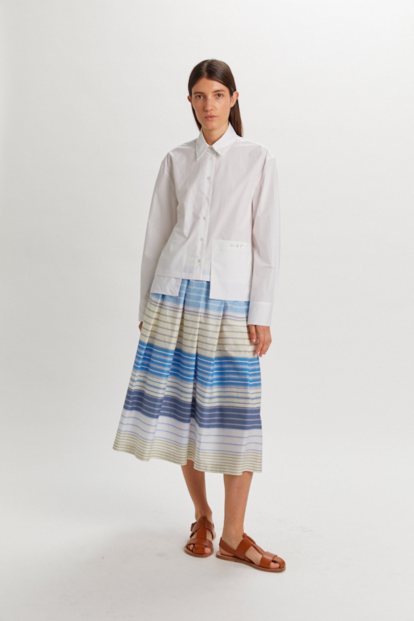 STRIPED SKIRT BLEU