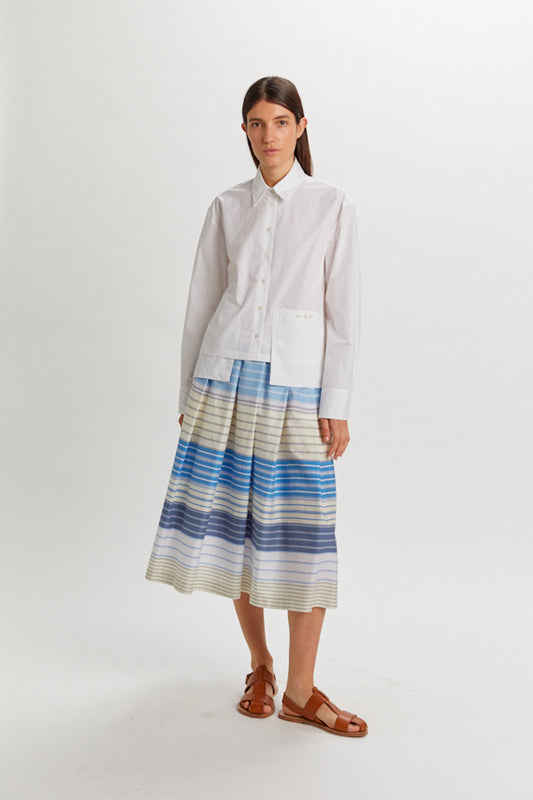 JUPE RAYURES BLEUE