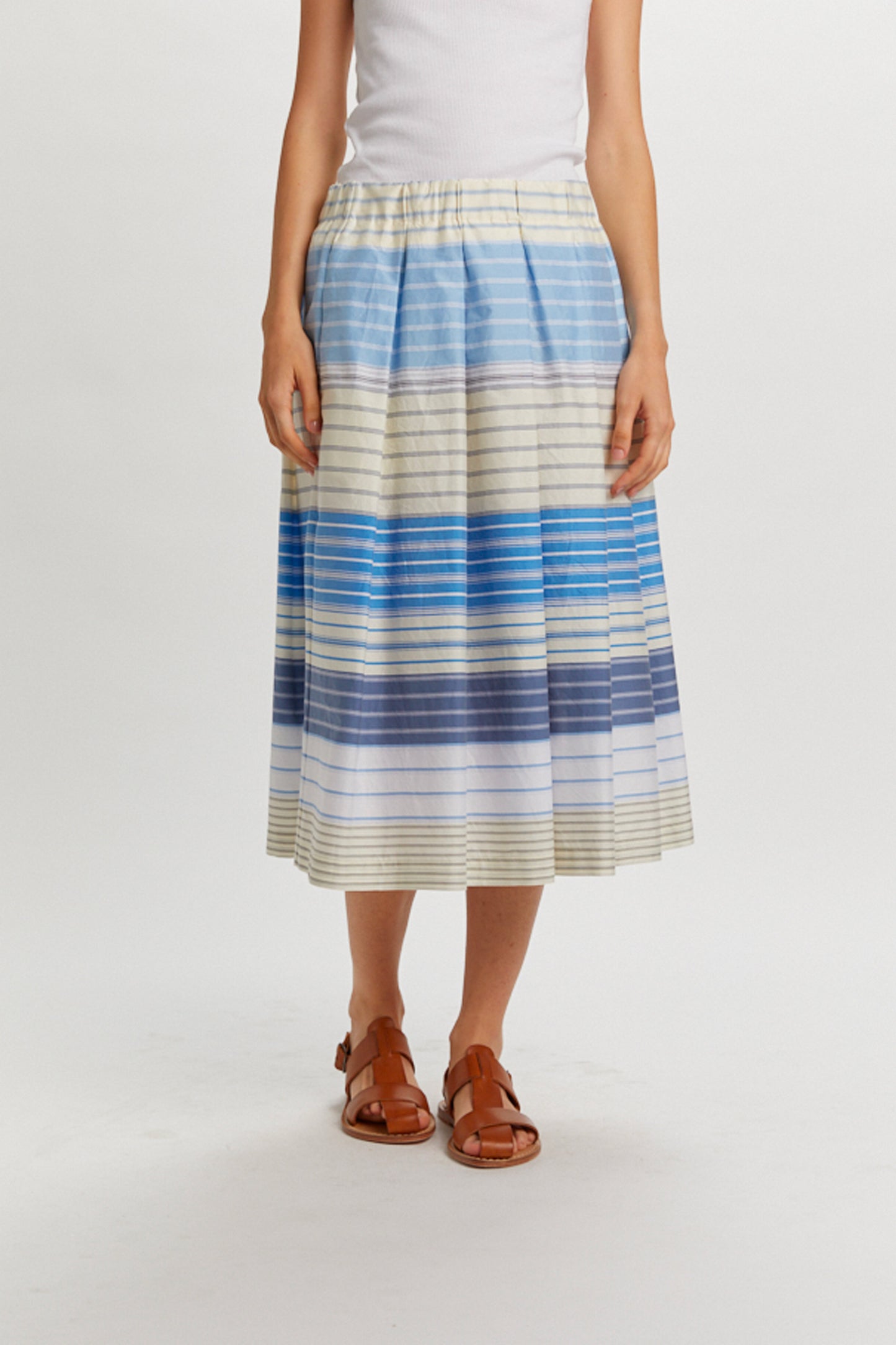 STRIPED SKIRT BLEU