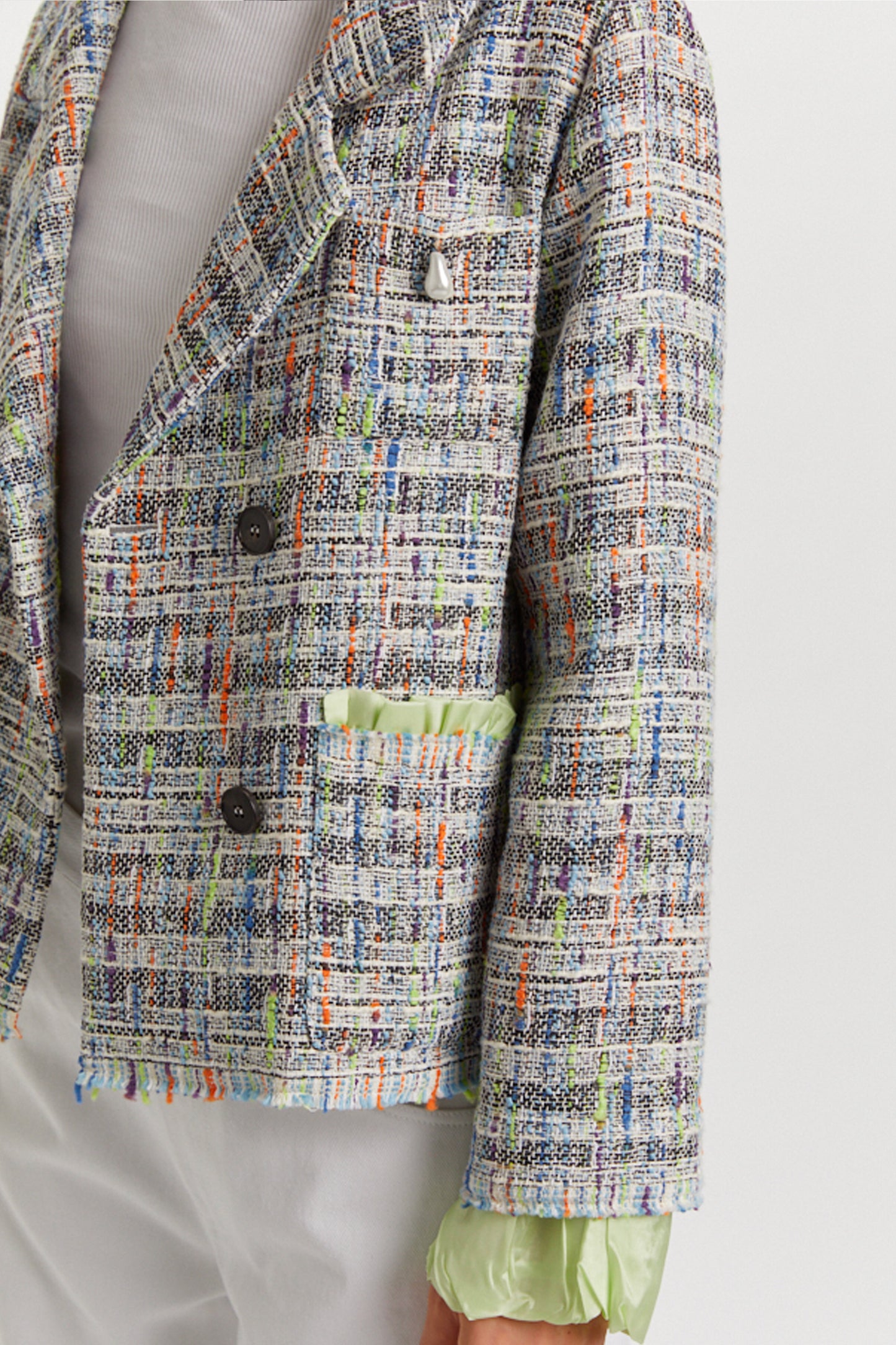VESTE EN TWEED MULTICOLORE
