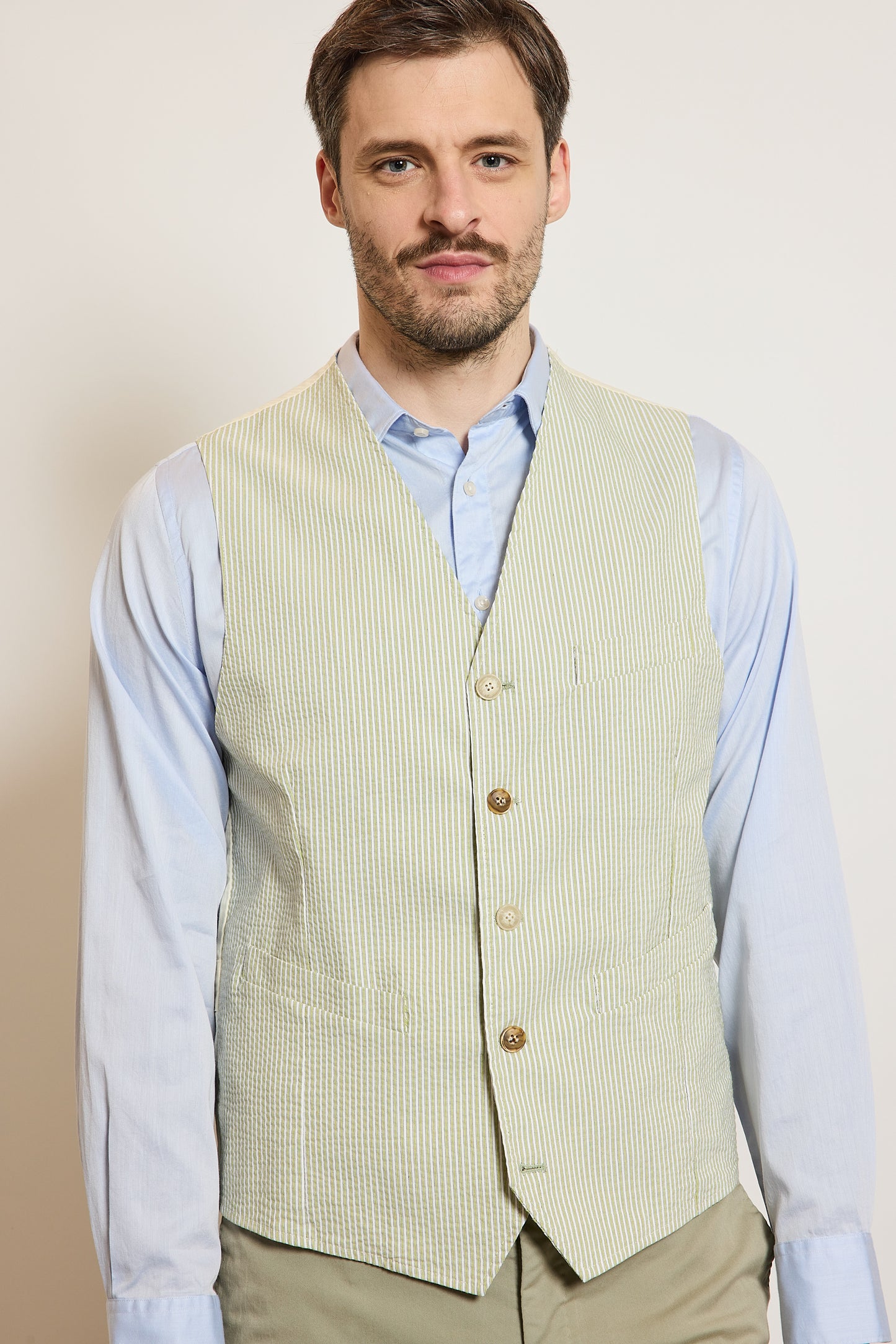GILET SEERSUCKER PISTACHE