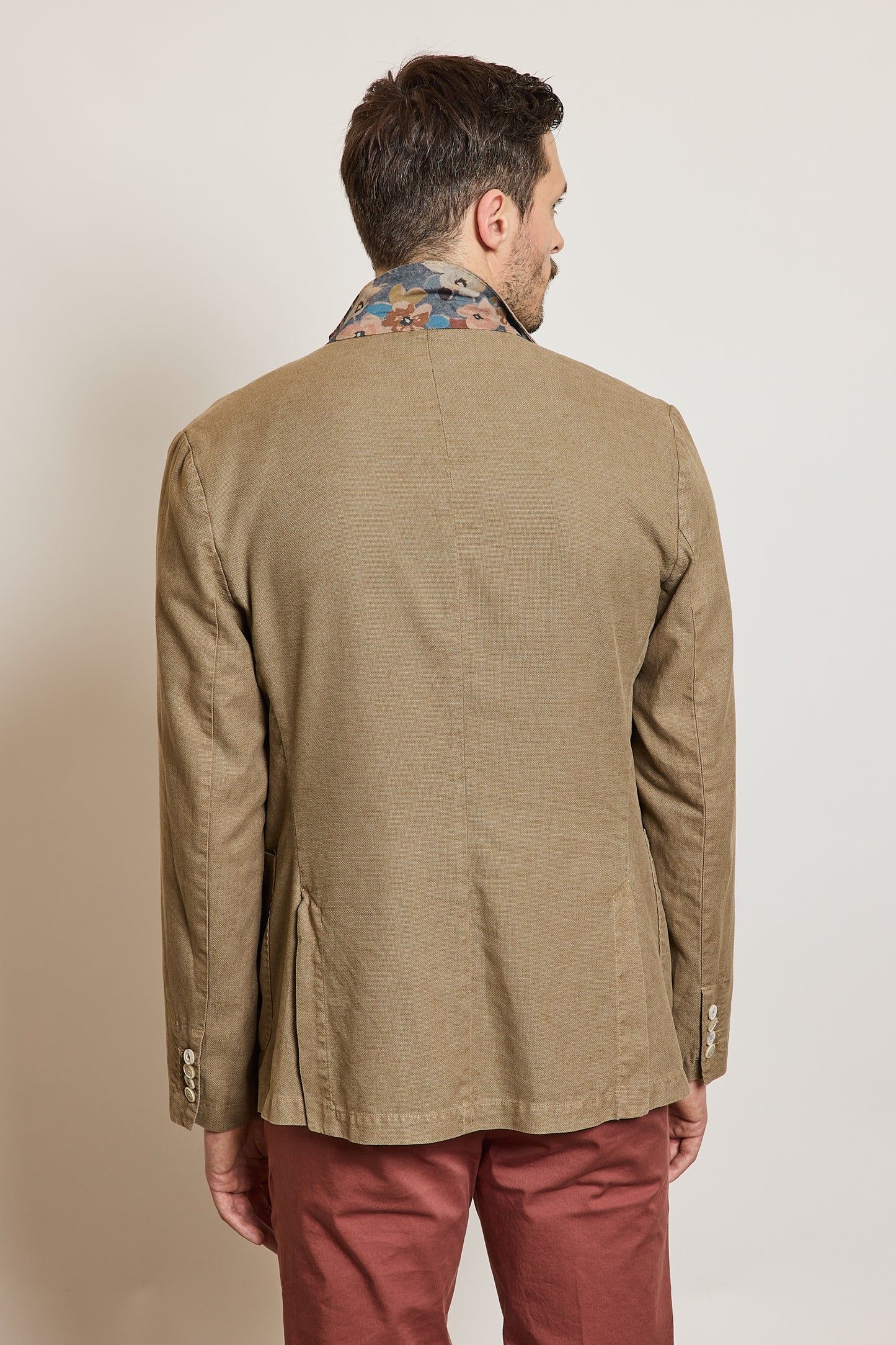 VESTE EN PIQUÉ DE COTON HAVANE