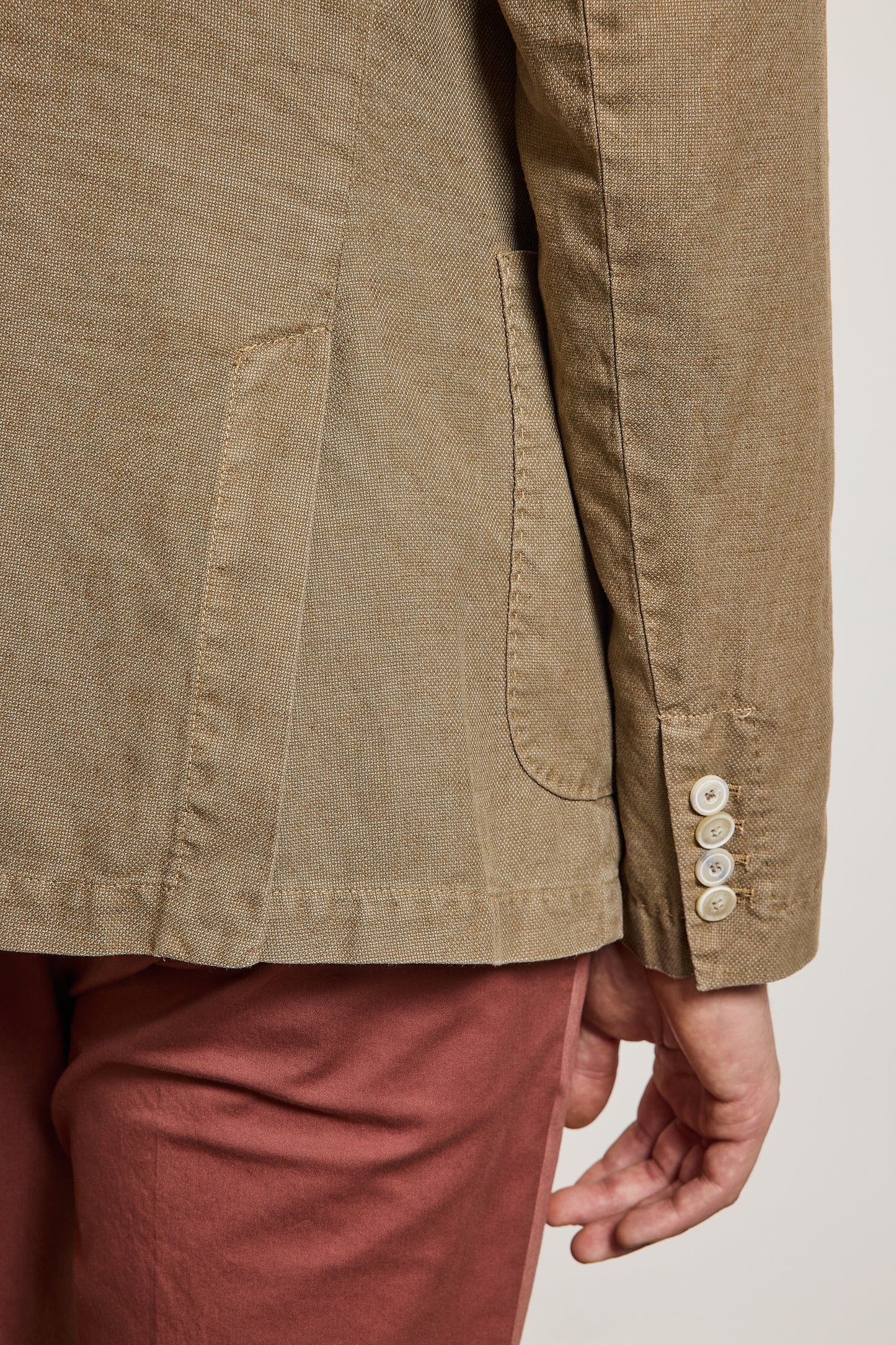 VESTE EN PIQUÉ DE COTON HAVANE