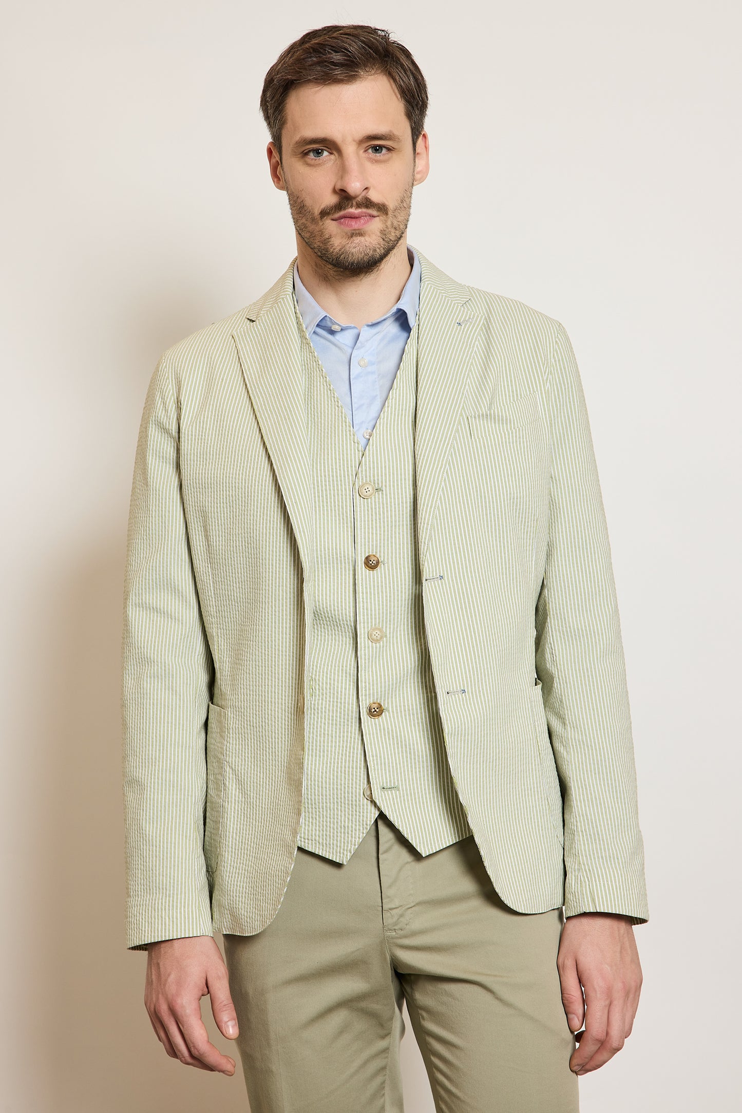 VESTE SEERSUCKER PISTACHE