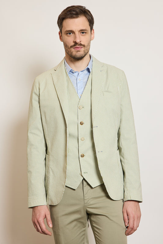 VESTE SEERSUCKER PISTACHE