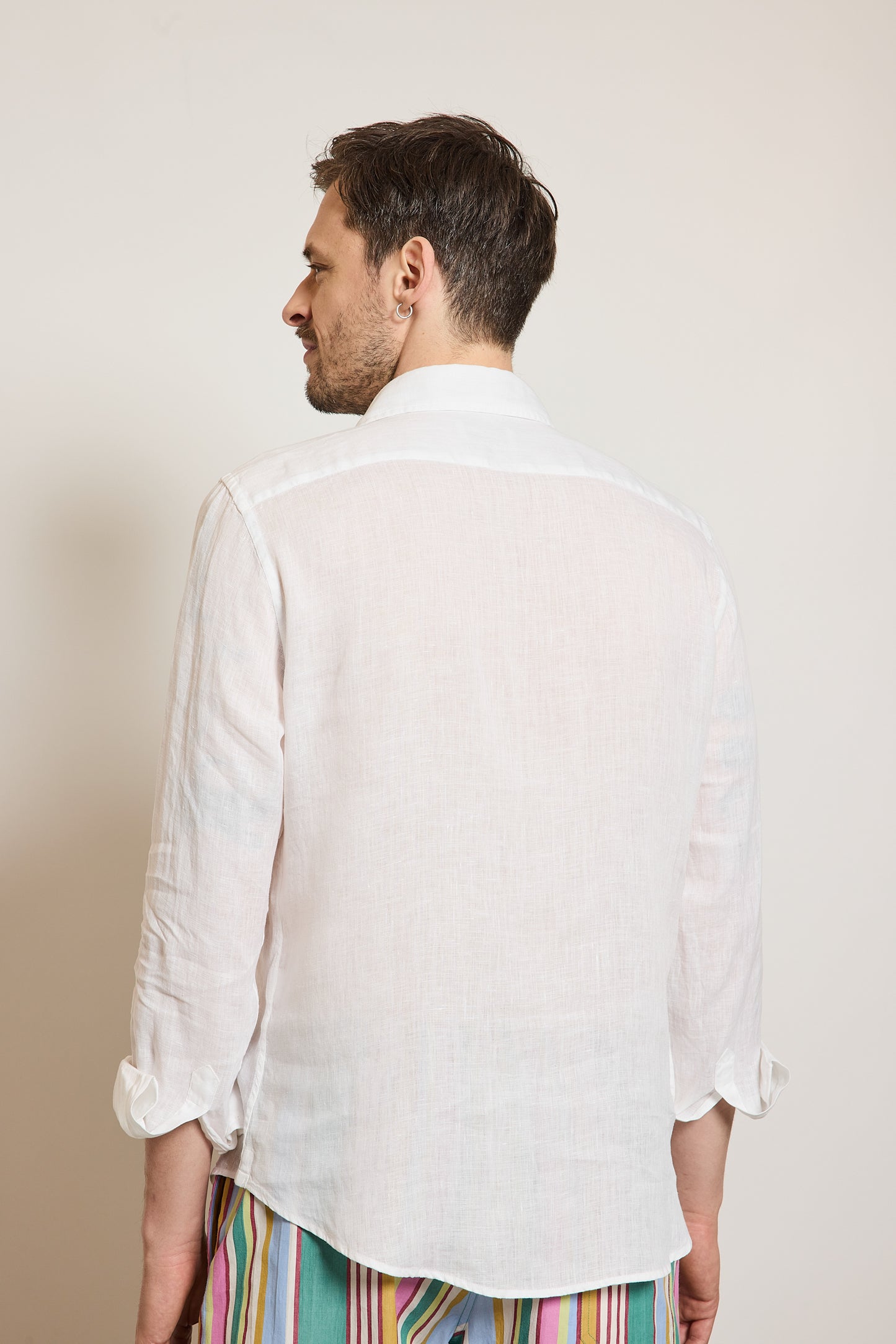 CHEMISE POLO EN LIN BLANCHE