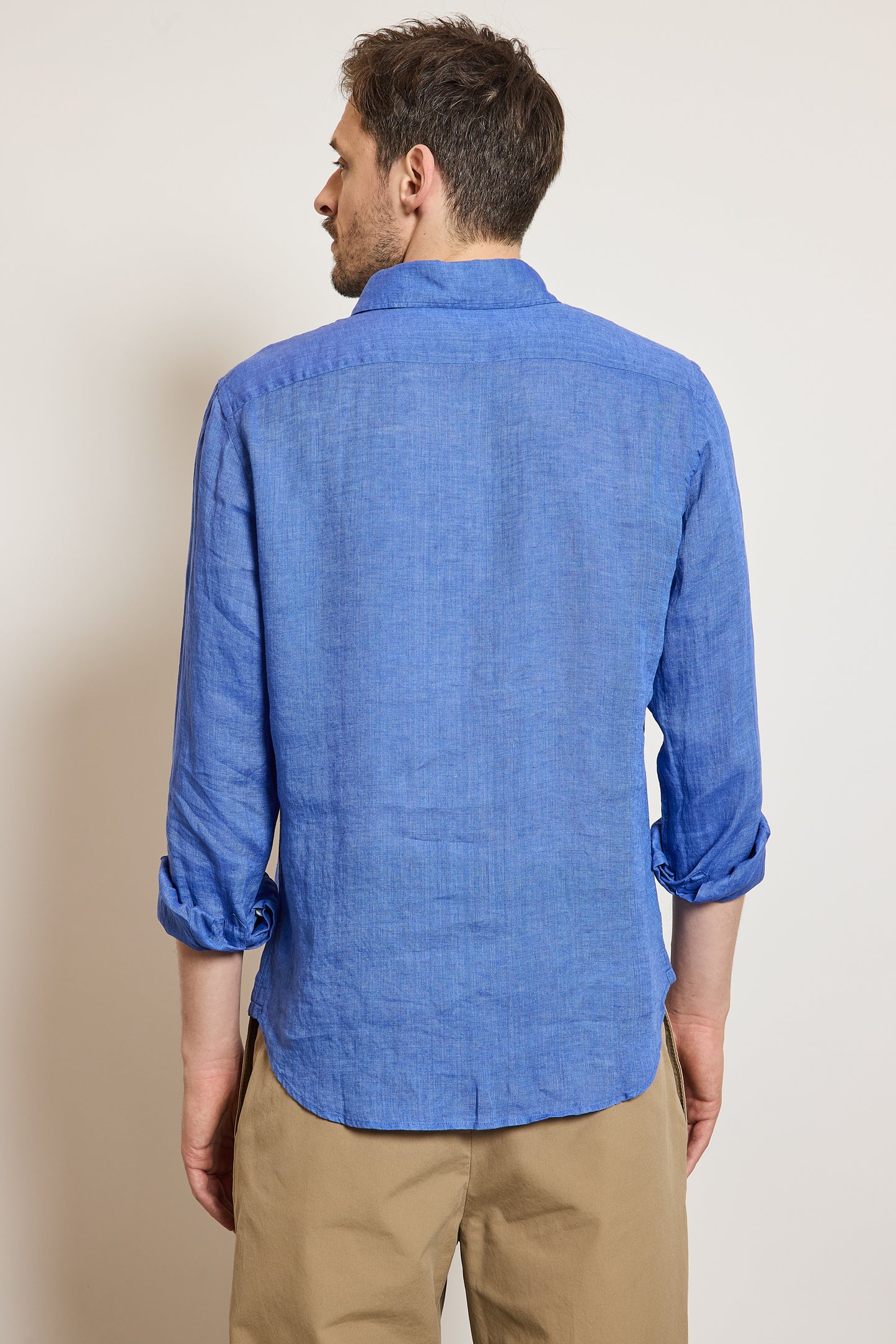 CHEMISE POLO EN LIN INDIGO