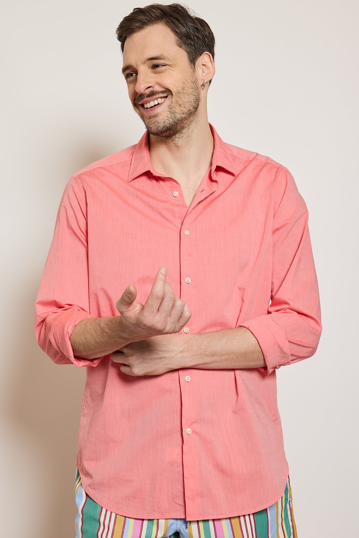 CHEMISE AJUSTÉE EN VOILE FRAISE
