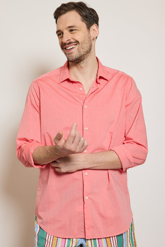 CHEMISE AJUSTÉE EN VOILE FRAISE