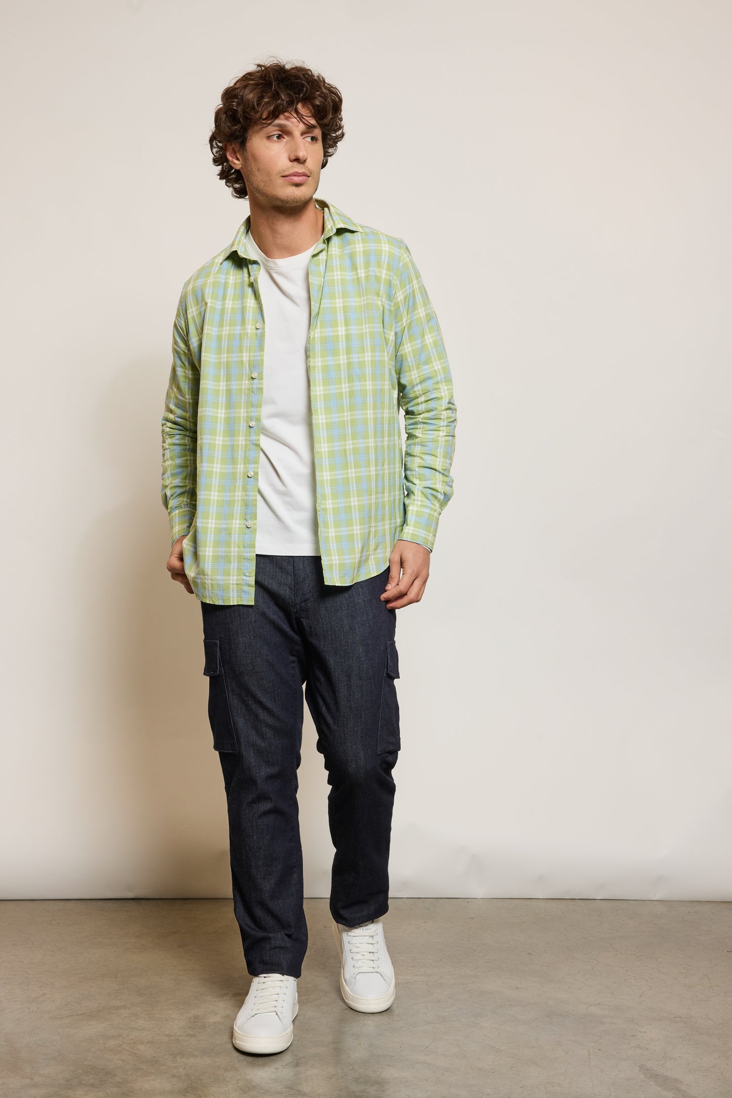 CHEMISE AJUSTÉE CARREAUX VERTS