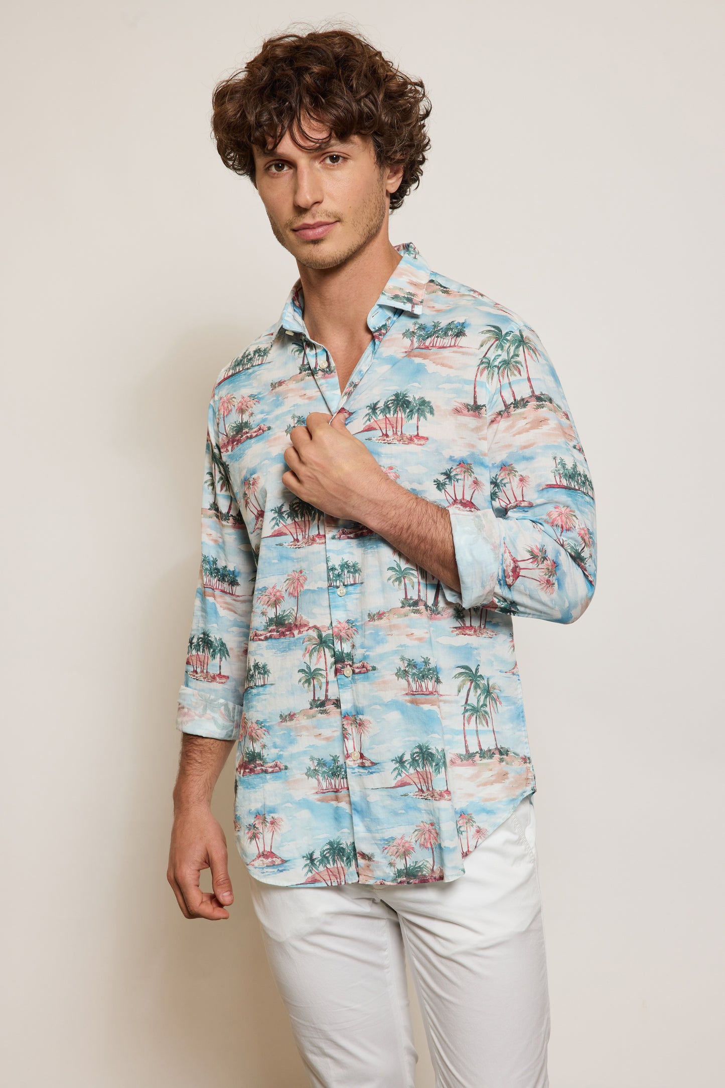 SEMI SLIM SHIRT PALM TREES